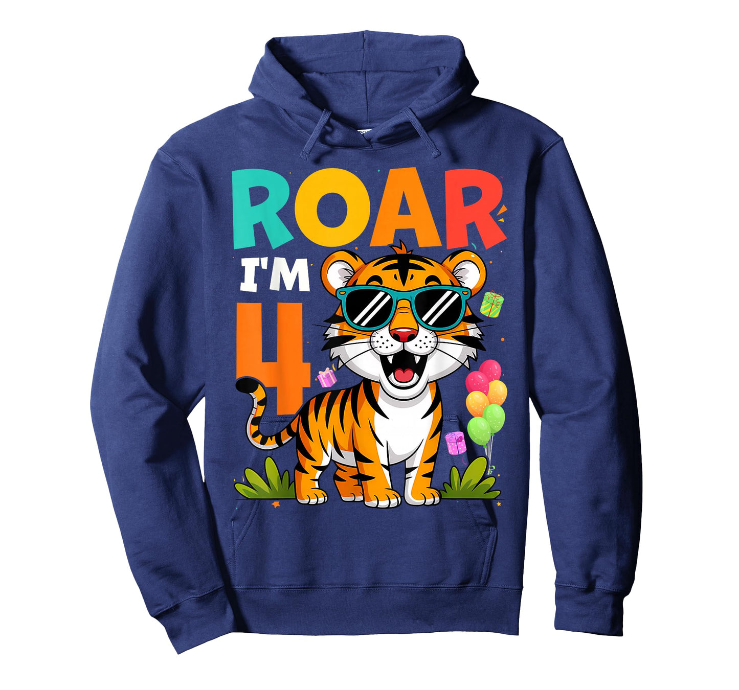 4th Birthday Roar I'm 4 Year Old Tiger Safari Jungle T-Shirt