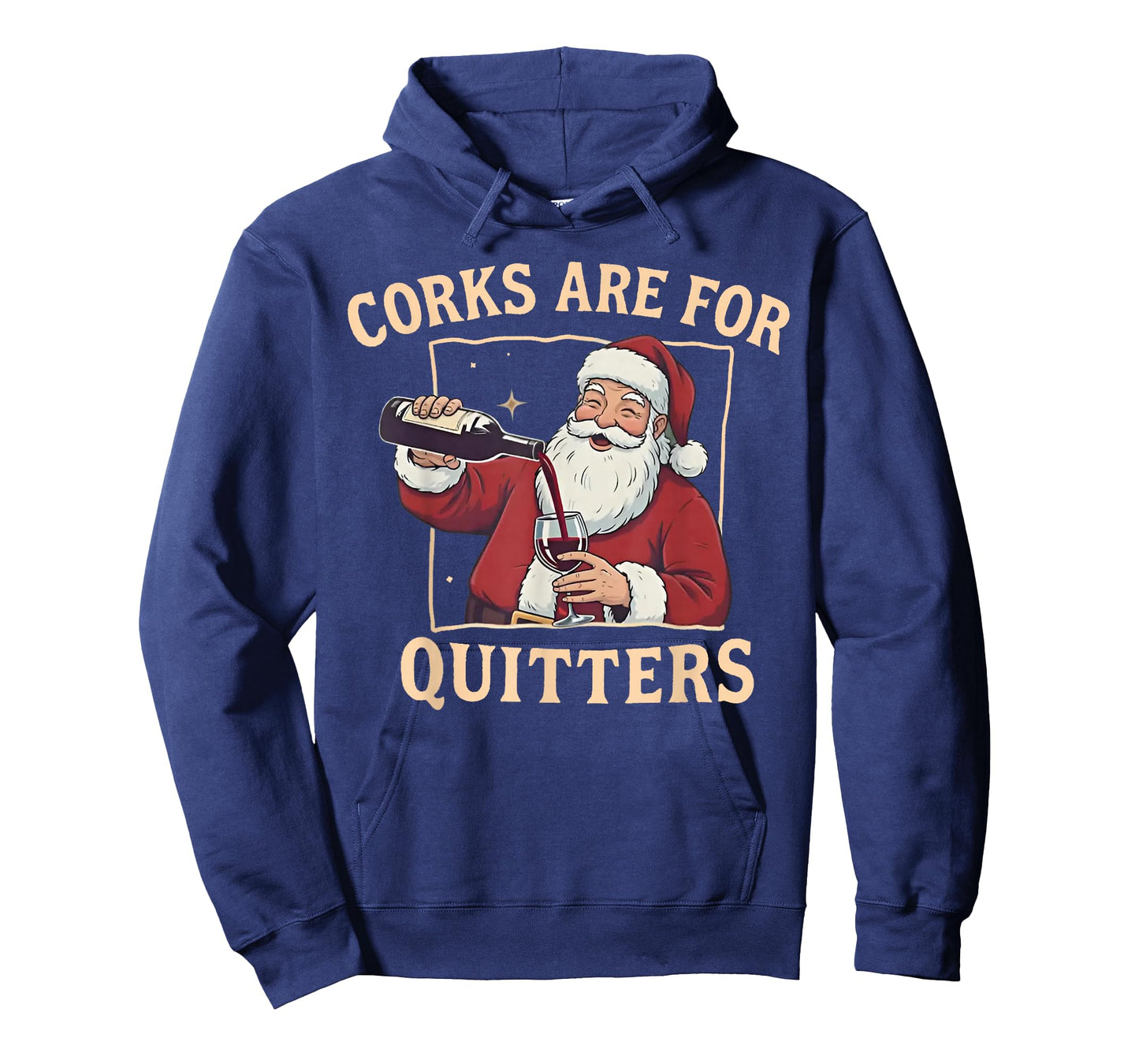 Corks are for Quitters Retro Santa Claus Drinking Christmas T-Shirt