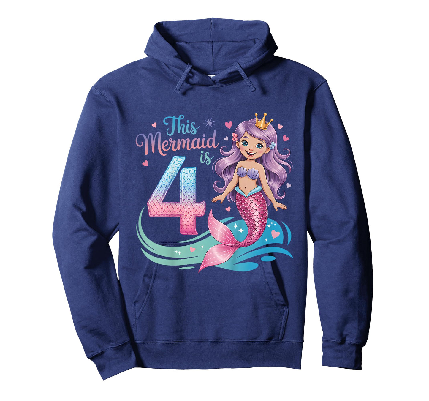 Kids Birthday This Mermaid is 4 Years 4th Birthday Mermaid T-Shirt