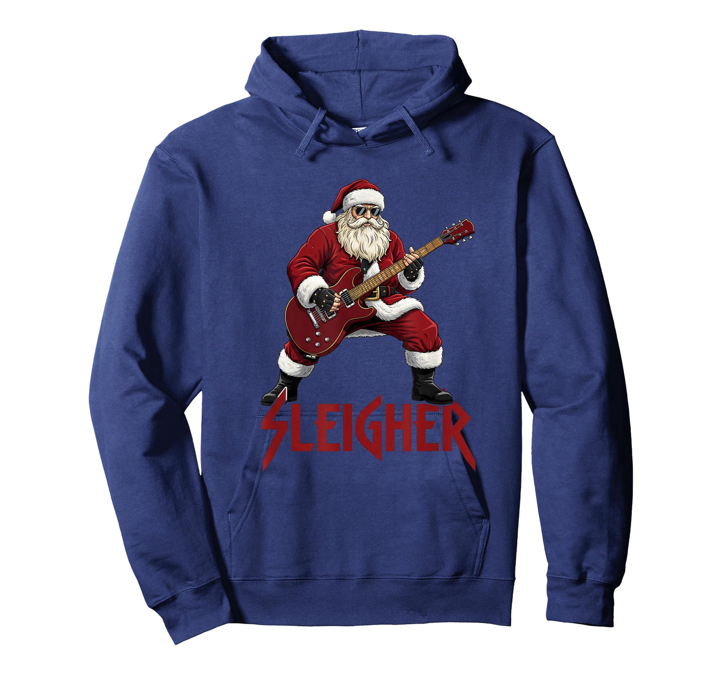 Christmas Sleigher Heavy Metal Santa Rock On Xmas T-Shirt