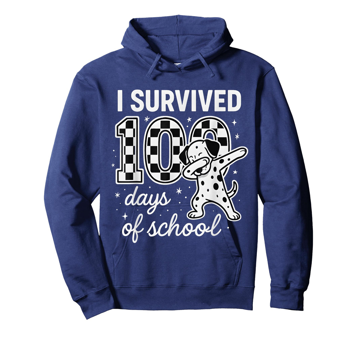 I Survived 100 Days of School Students Dabbing Dalmatian Dog T-Shirt