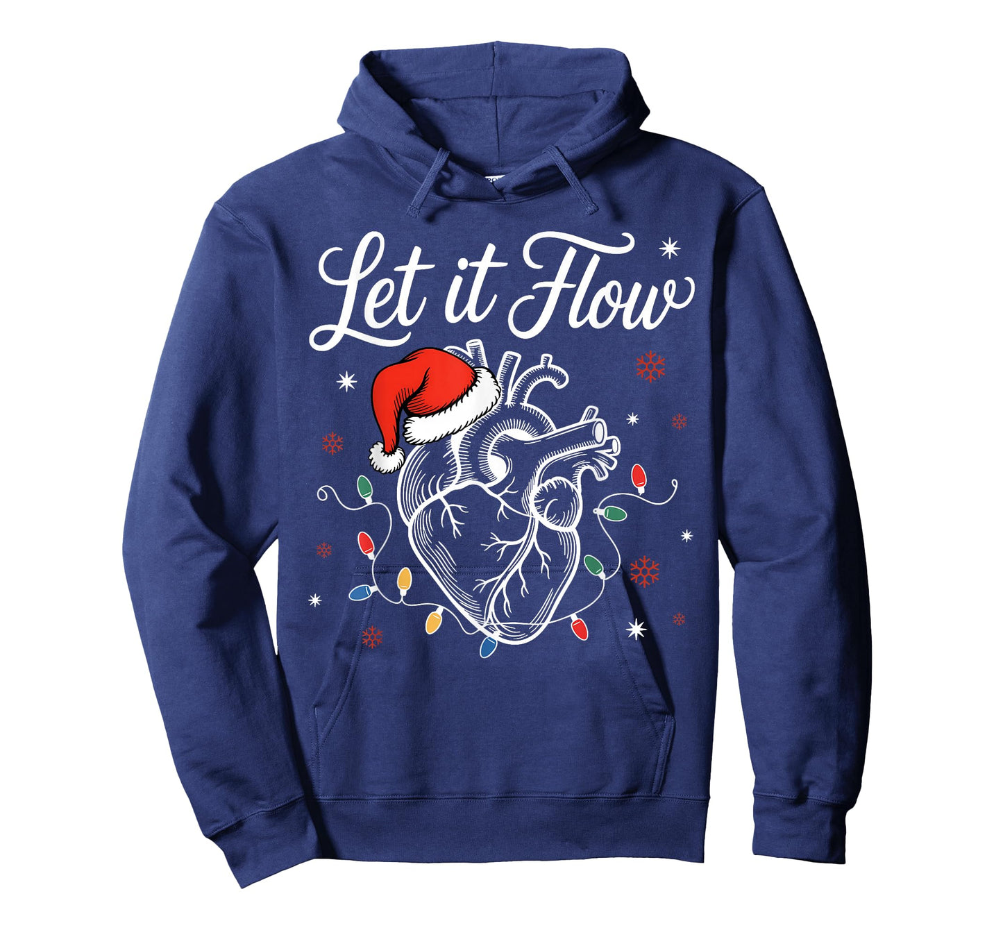 Funny Santa Hat Let It Flow Anatomy Heart Cardiac Nurse Xmas T-Shirt