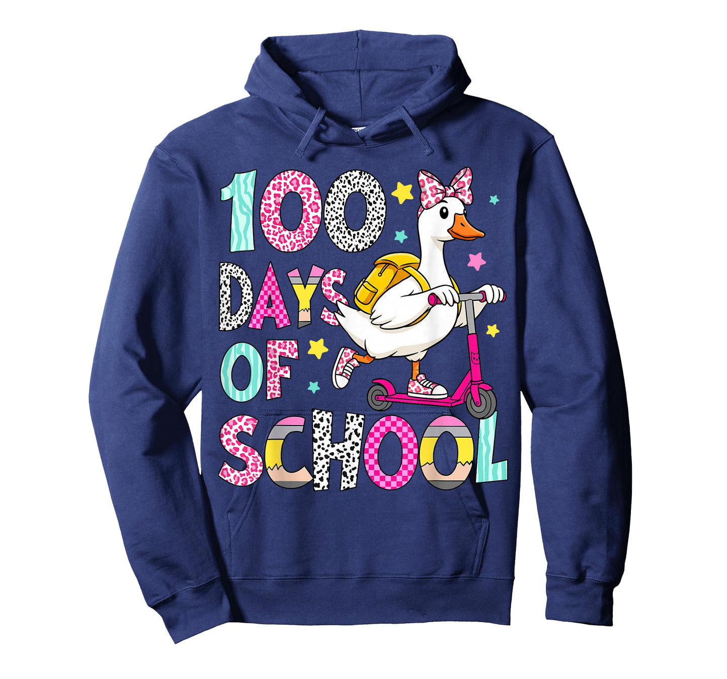 Kids 100 Day of School Goose Funny 100th Day of School Girls T-Shirt
