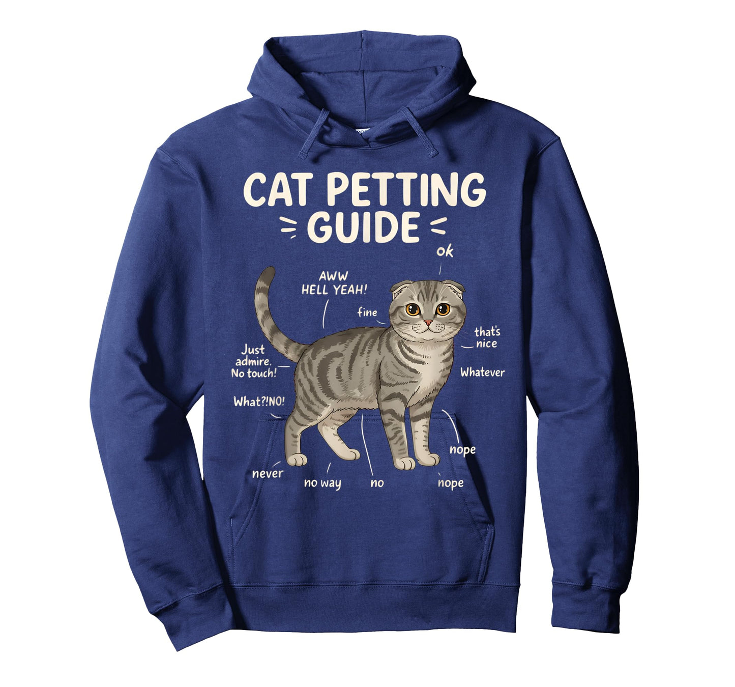 Scottish Fold Cat Petting Guide Funny Cat Lover T-Shirt