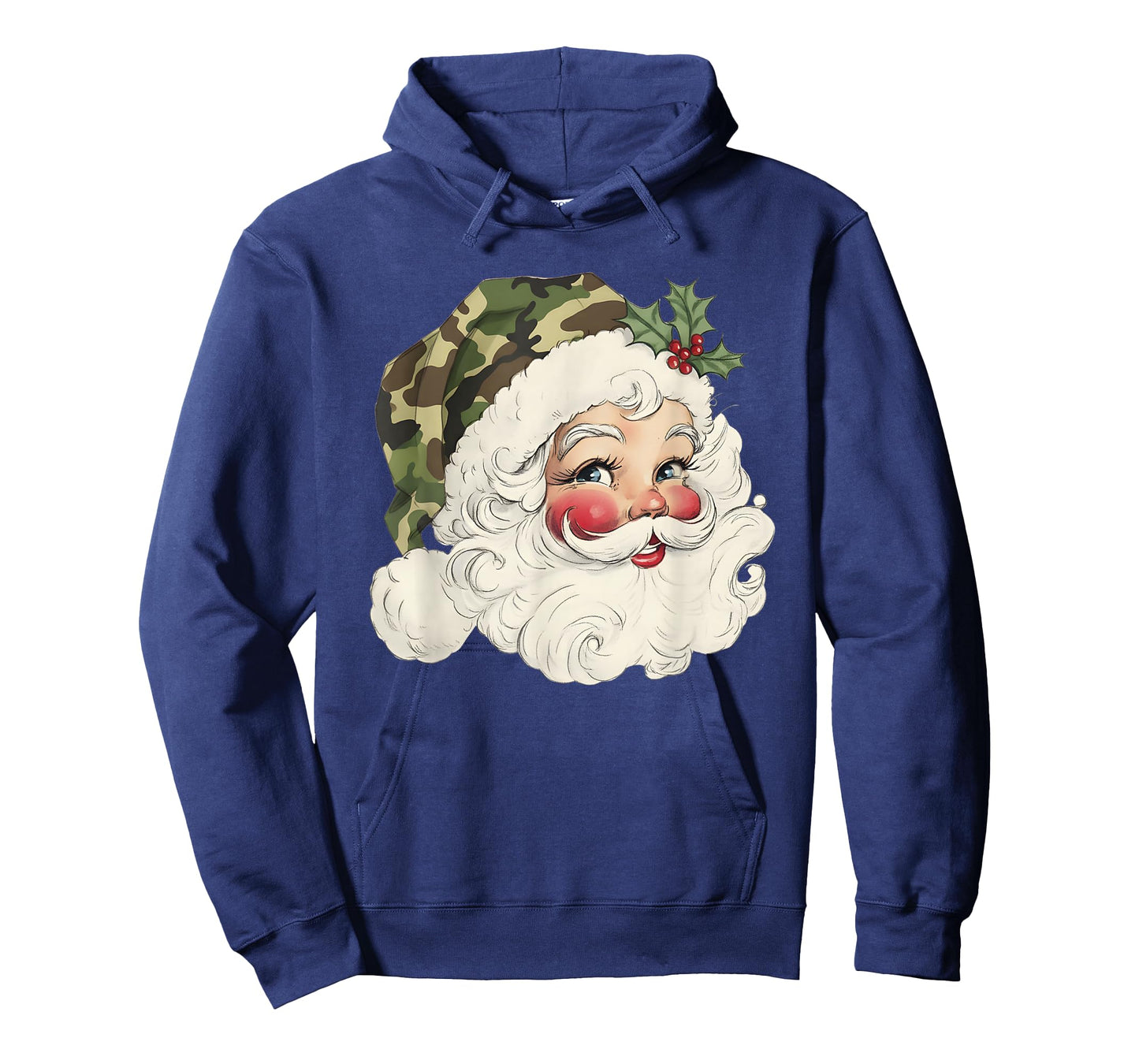 Santa Claus Wearing Camouflage Xmas Camo Satna Hat Christmas T-Shirt