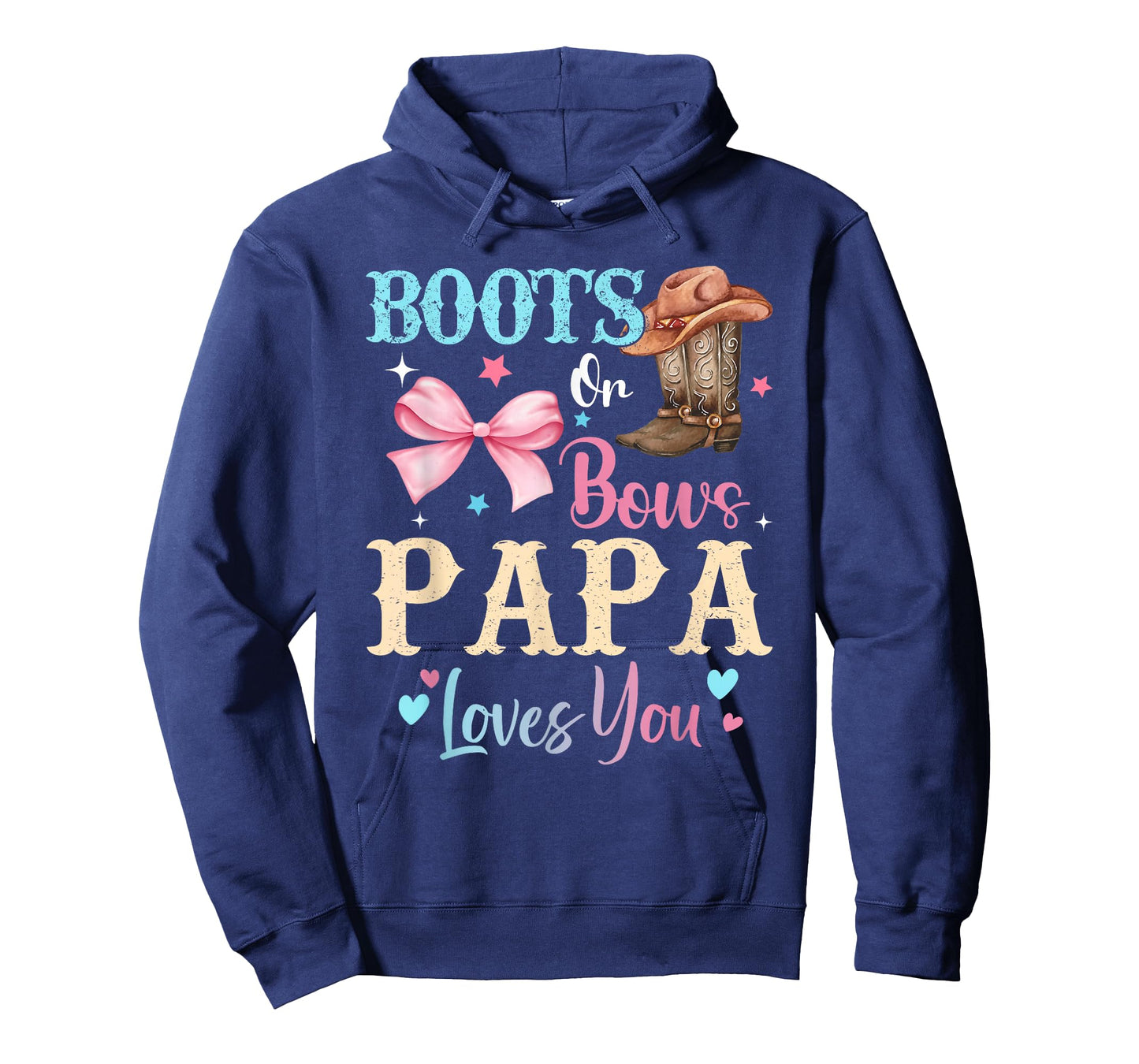 Boots or Bows Papa Loves You Gender Reveal Family T-Shirt