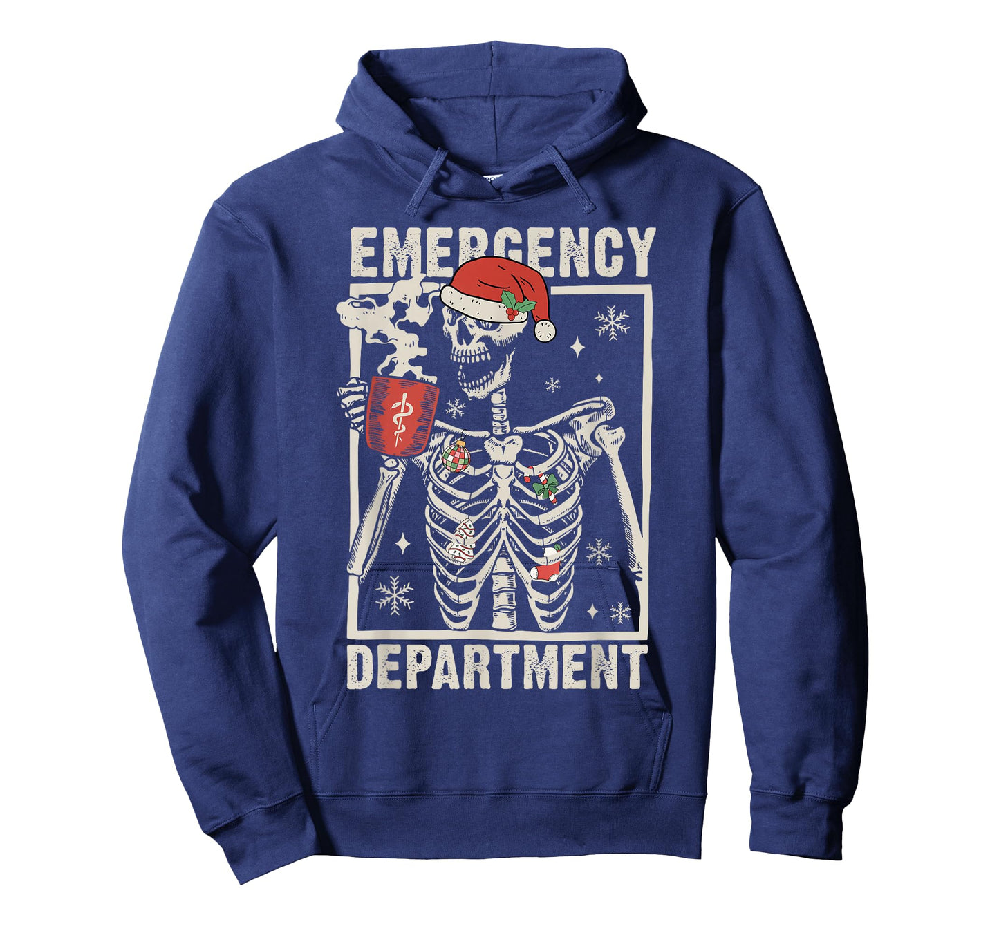 Emergency Department Skeleton Coffee ER Nurse Christmas T-Shirt