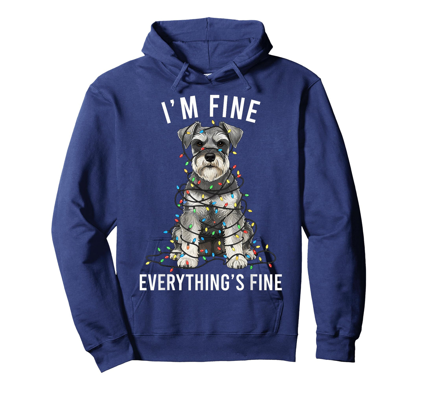 Miniature Schnauzer Christmas I'm Fine Everything is Fine T-Shirt