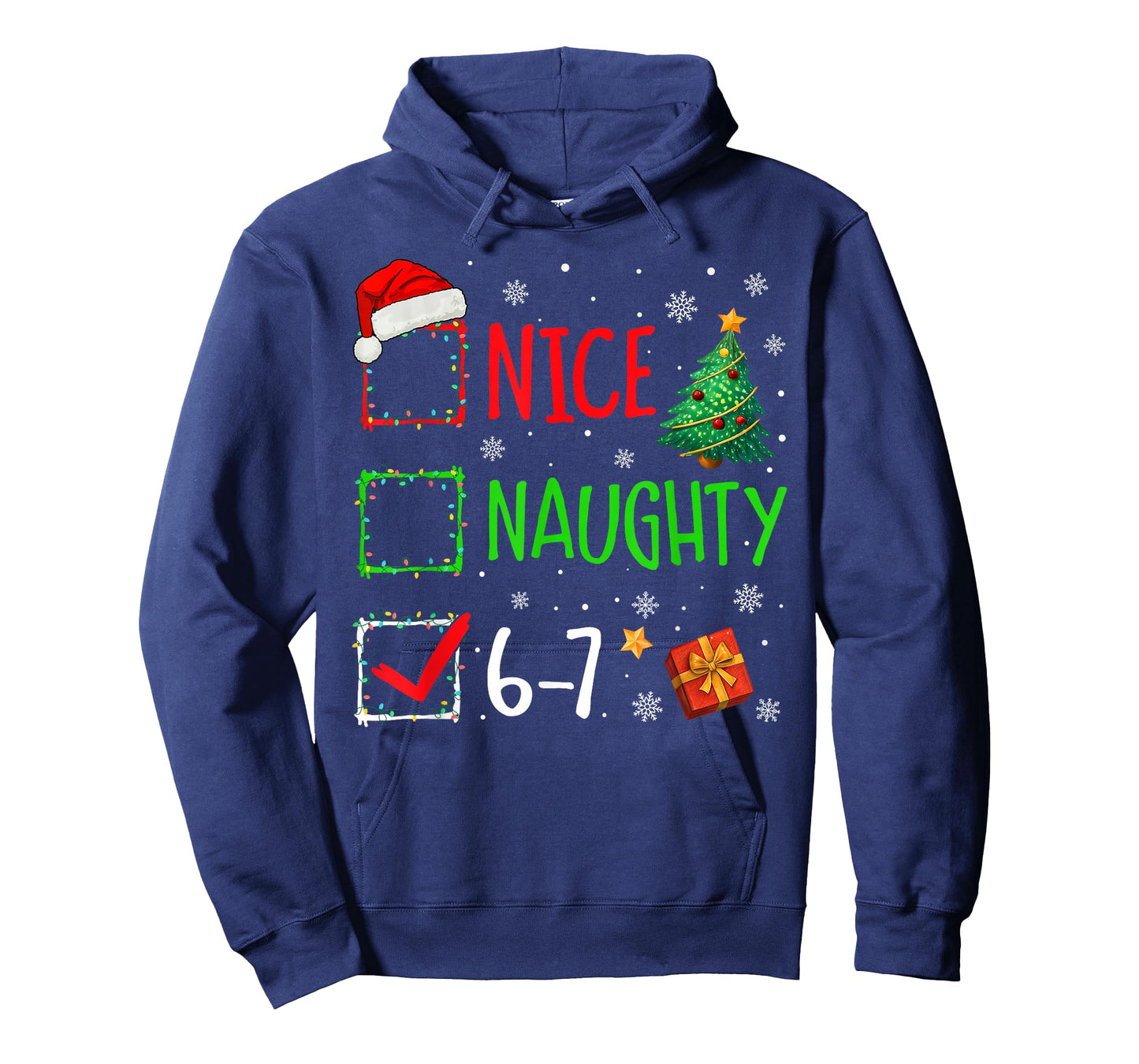 Christmas Nice Naughty 67 Brainrot Funny 6-7 Meme Slang T-Shirt
