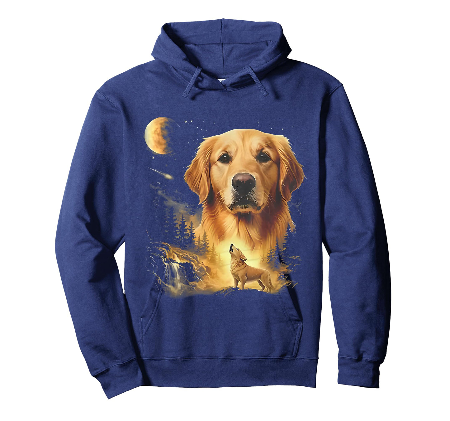 Golden Retriever Howling to The Moon Vintage T-Shirt