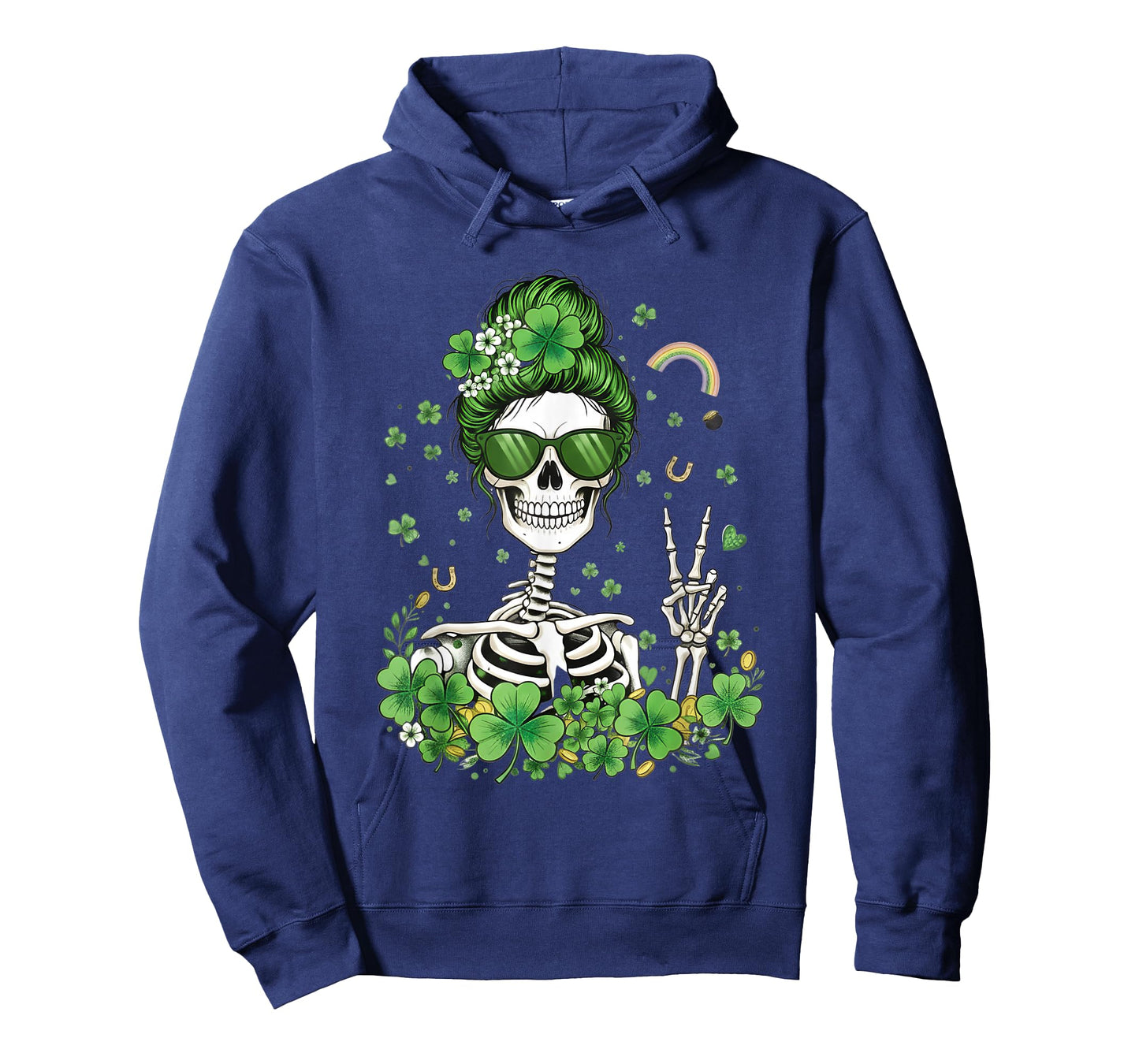 Sugar Skull St Patricks Day Skeleton Shamrock Irish Women T-Shirt