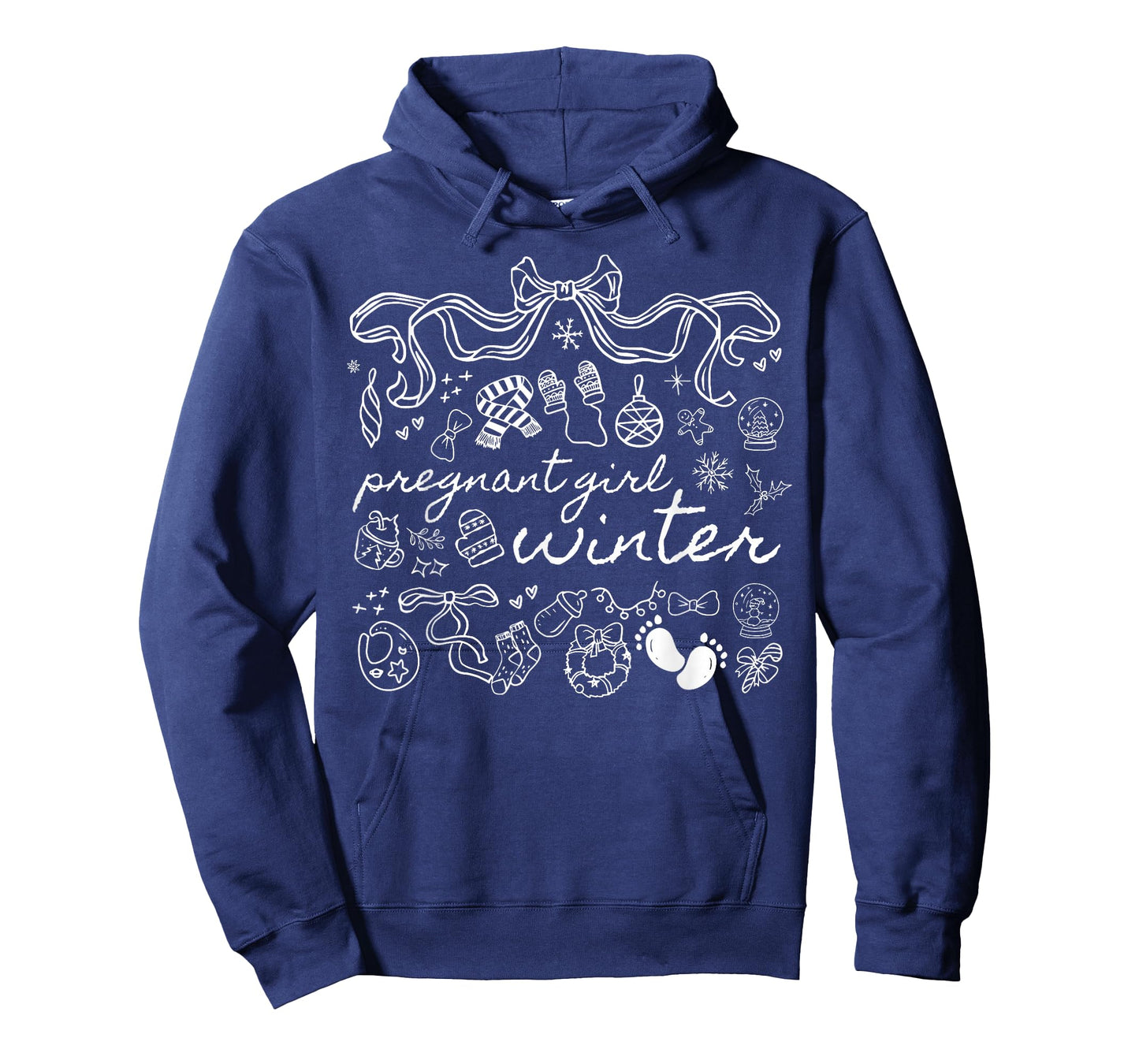Coquette Pregnant Girl Winter Pregnancy Announcement Xmas T-Shirt