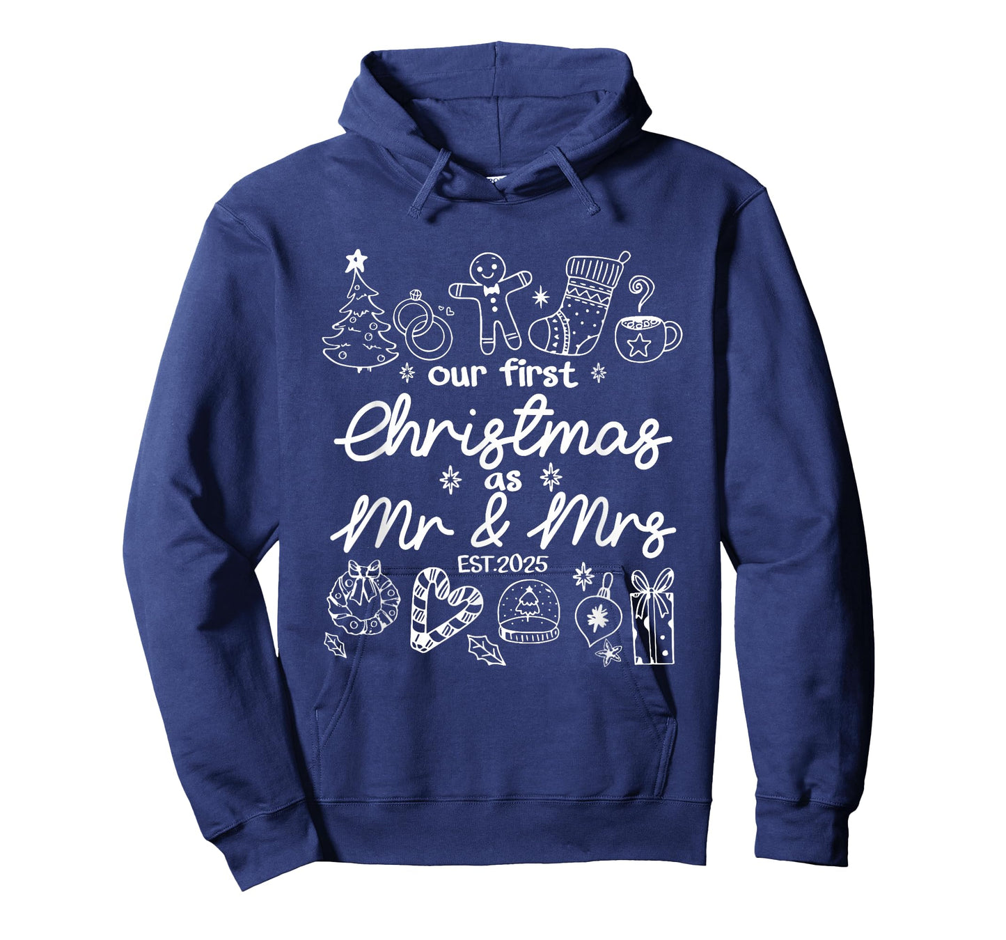 Our First Christmas As Mr & Mrs 2025 Married Couples Pajamas T-Shirt