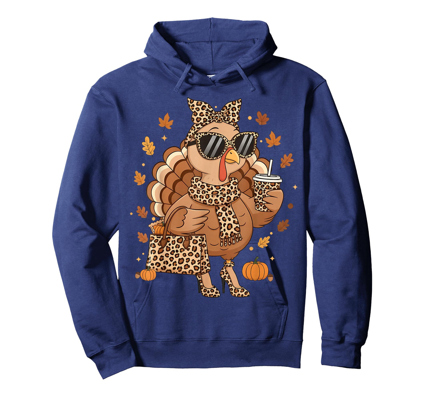 Boujee Turkey Coffee Leopard Thanksgiving Fall Turkey Season T-Shirt