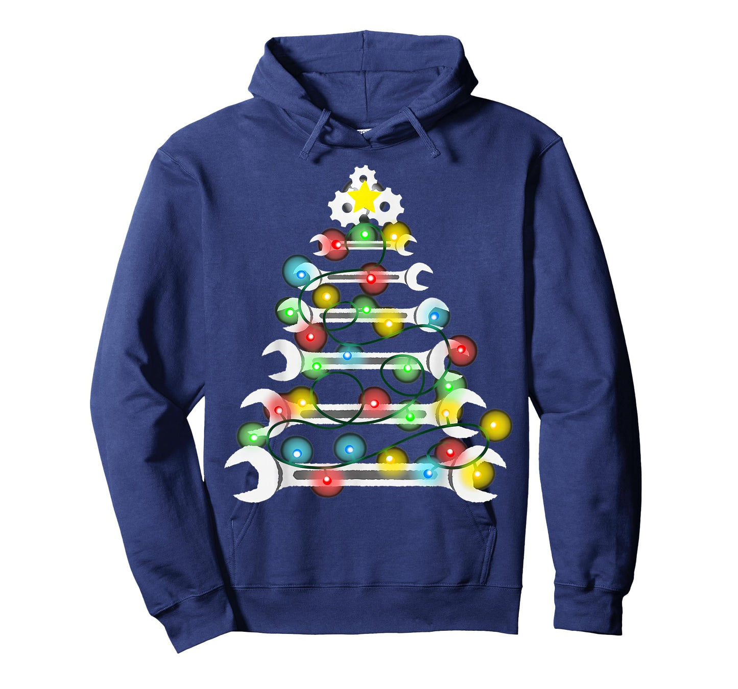 Wrench Christmas Tree Lights Mechanic Engineer Xmas Pajama T-Shirt