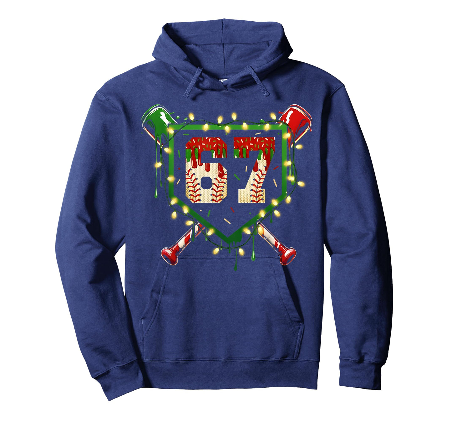 Funny Meme 67 Christmas Baseball Ice Cream Men Boy Xmas T-Shirt