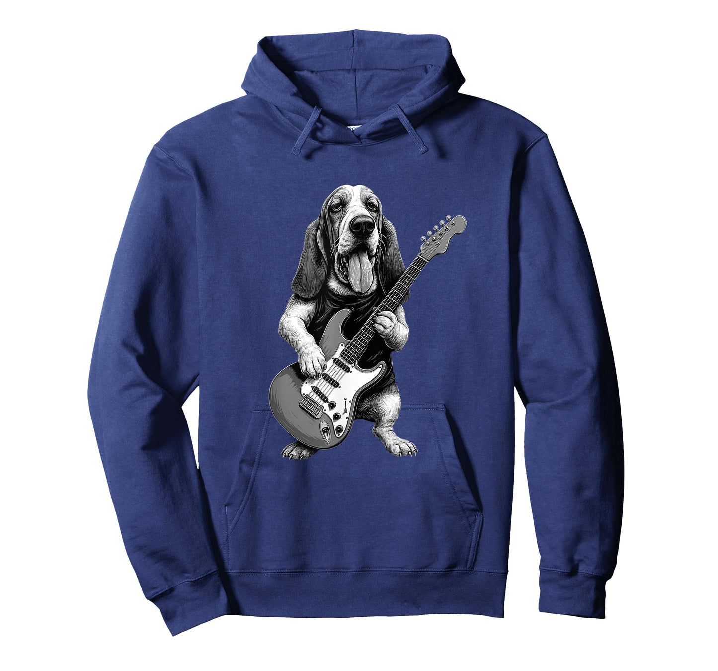 Basset Hound Playing Guitar Funny Basset Hound Dog Lover T-Shirt