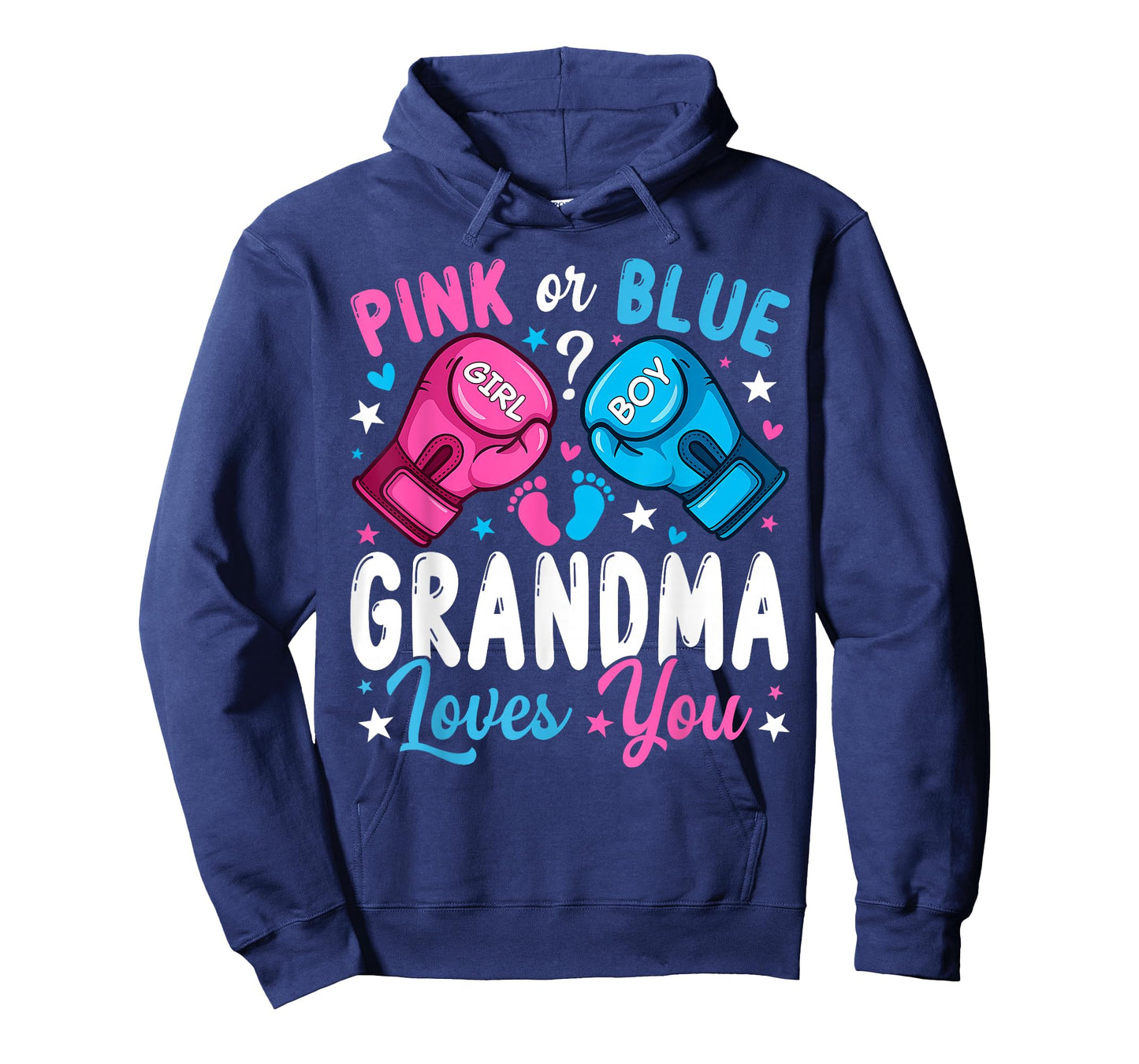 Pink or Blue Grandma Loves You Boxing Gender Reveal T-Shirt