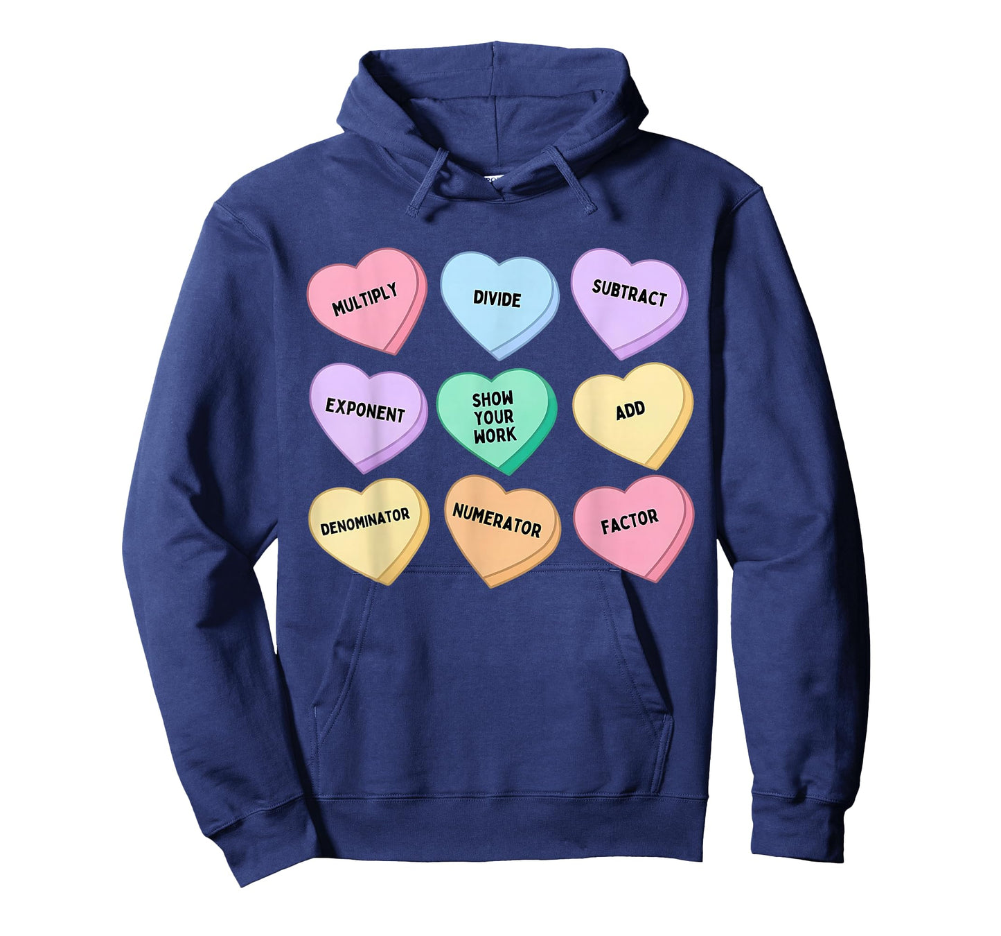 Hearts Candy Math Teacher Valentine Day Algebra Geometry T-Shirt