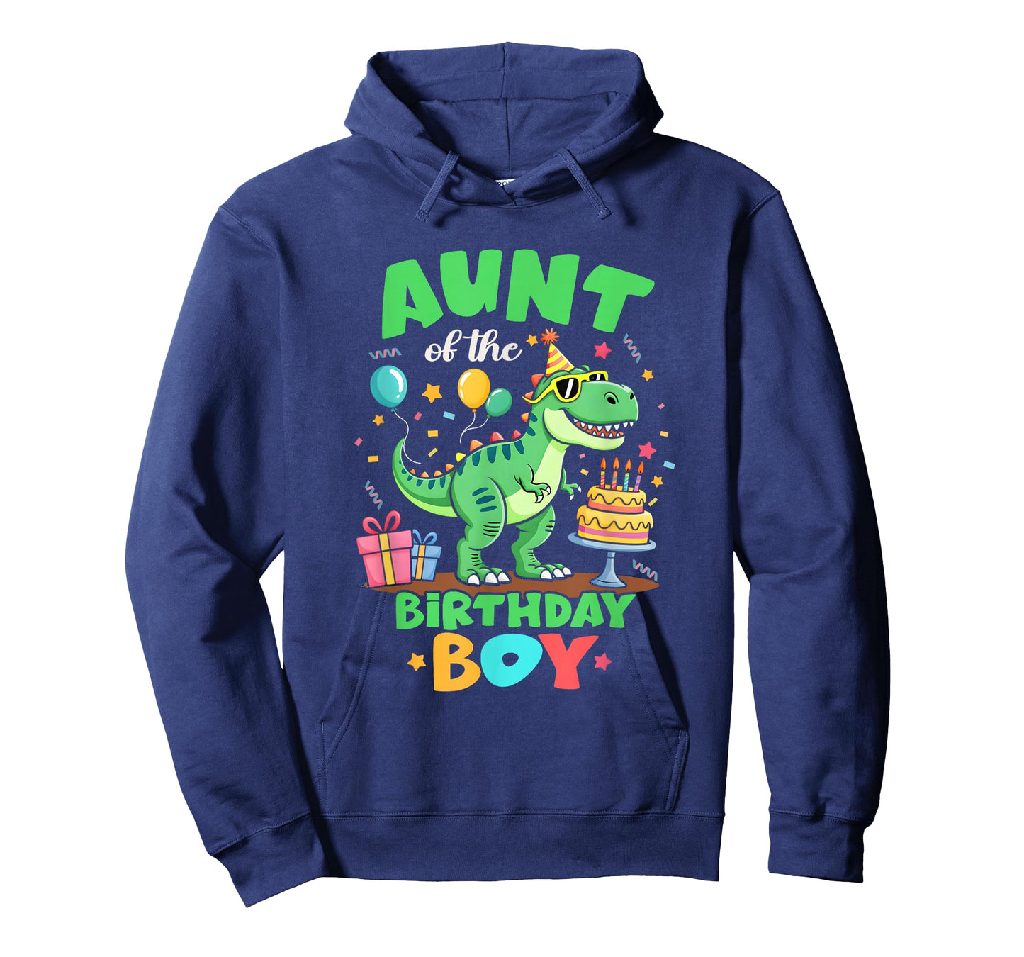 Aunt of The Birthday Boy T Rex Dinosaur Family Party T-Shirt