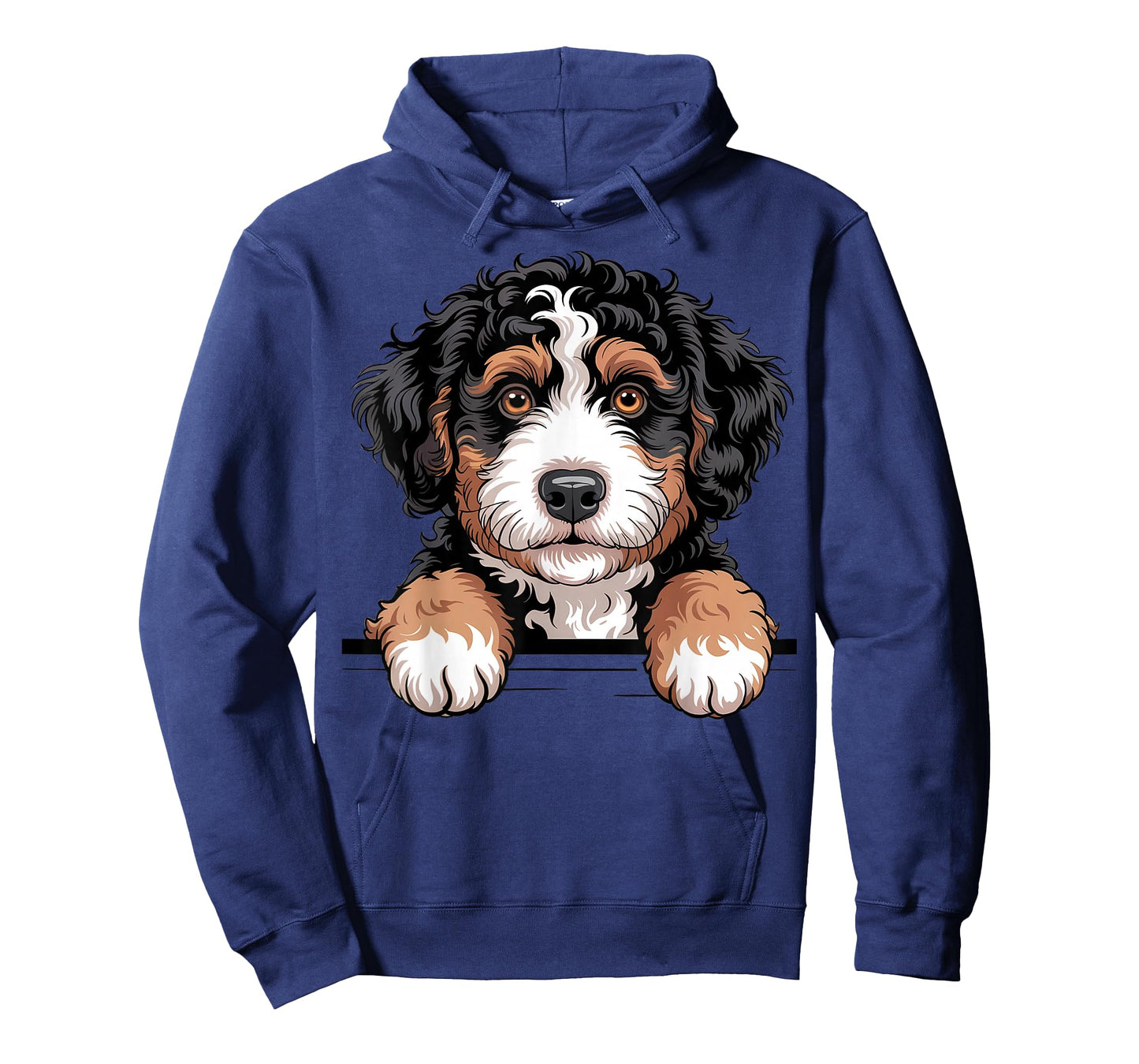 Bernedoodle Funny Peeking Pocket Berner Doodle Dog Lover T-Shirt