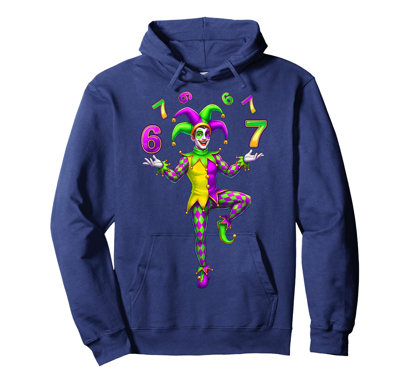 Six Seven Mardi Gras Jester 6 7 Meme Carnival Party 67 Kids T-Shirt