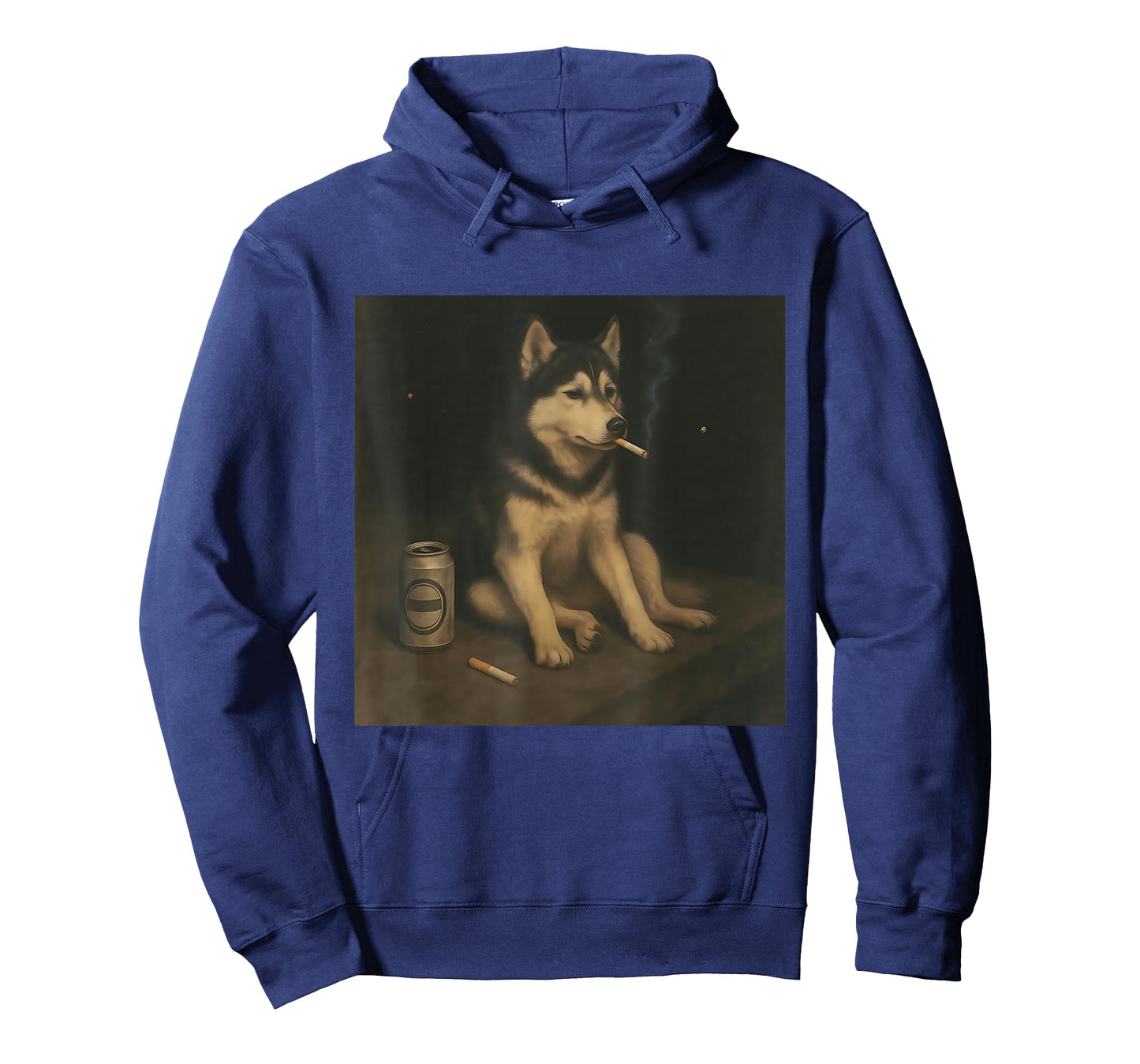 Siberian Husky Night Mood Funny Dog Smoking Drinking Meme T-Shirt