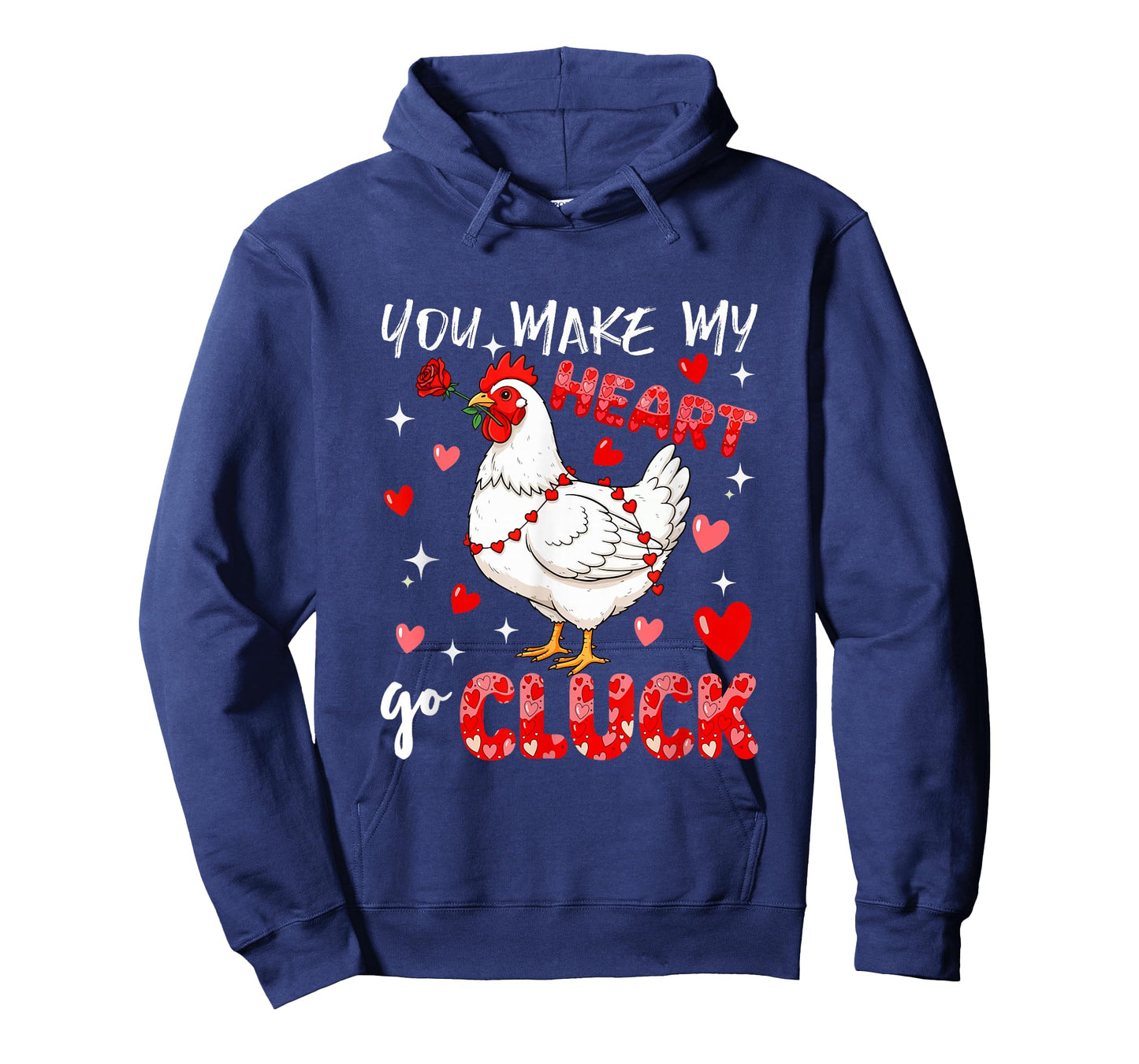 Make Heart Go Valentine's Day Cute Chicken Sound Floral Rose T-Shirt