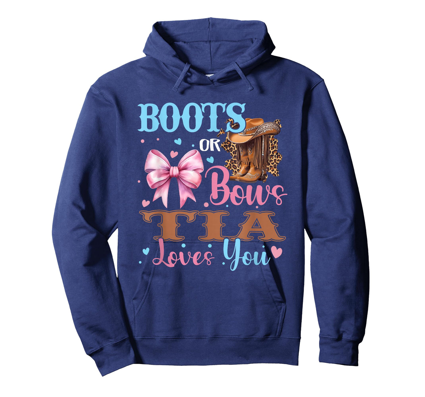 Boots or Bows Tia Loves You Gender Reveal Family T-Shirt