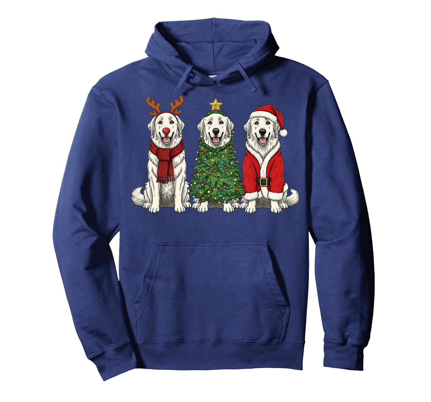 Retro Christmas Great Pyrenees Santa Reindeer Dog Lover T-Shirt