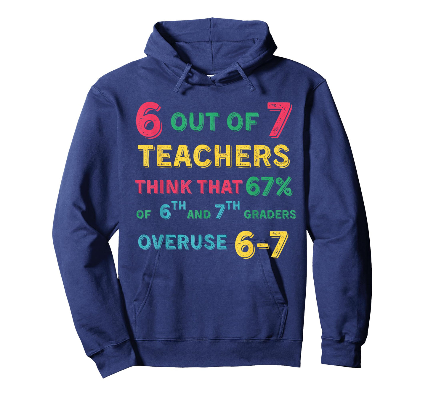 Funny 67 Teacher Middle School Teacher 6 7 Funny Overuse 67 T-Shirt