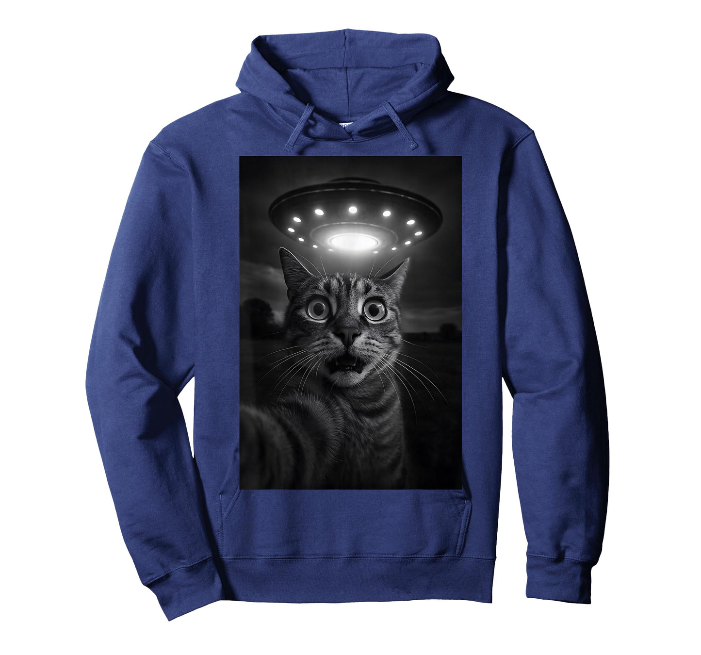 Shocked Cat Selfie Alien UFO Encounter for Teens Boys Girls T-Shirt