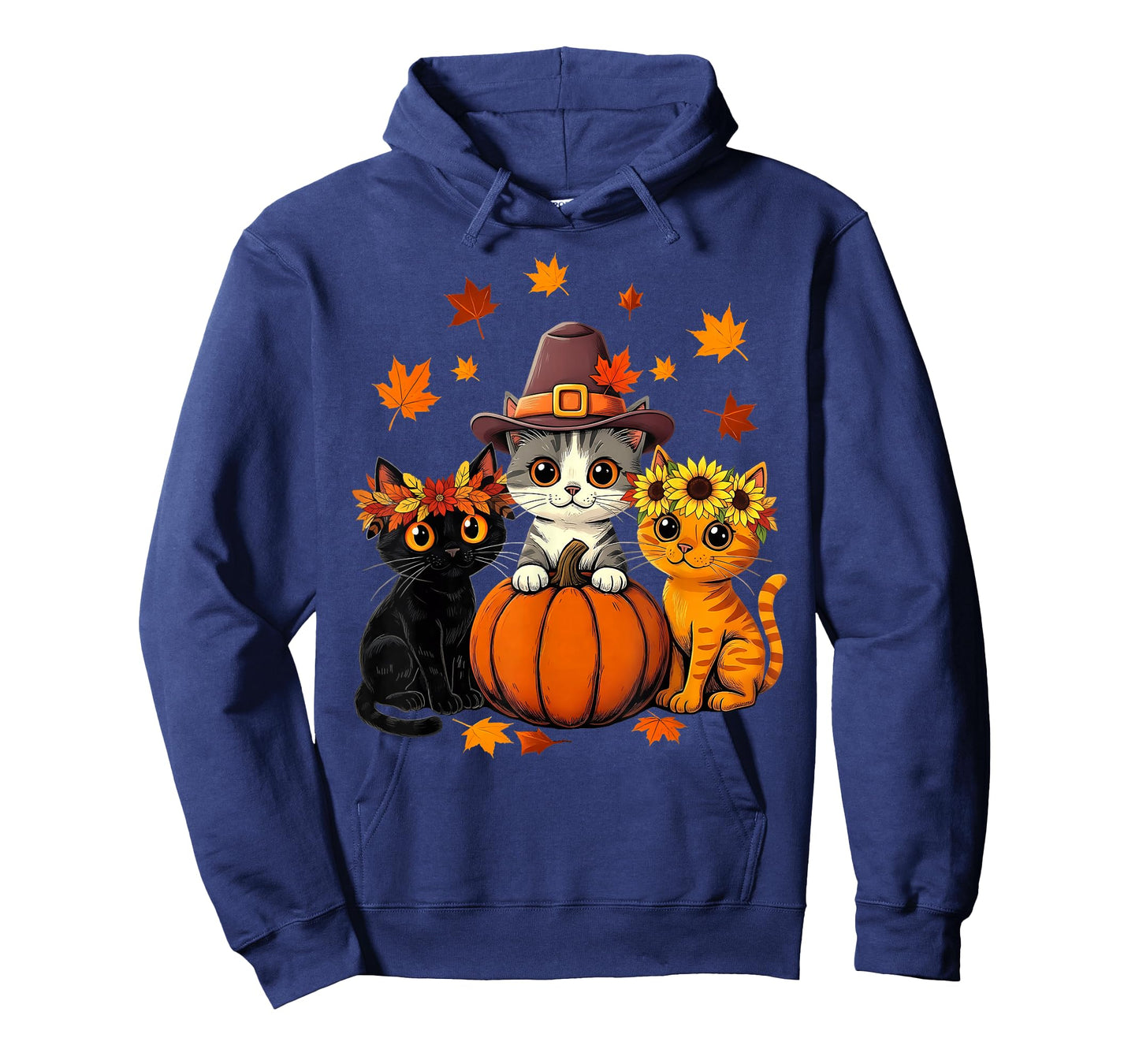 Thanksgiving Kittens Pumpkin Cute Fall Cats Lover Men Women T-Shirt