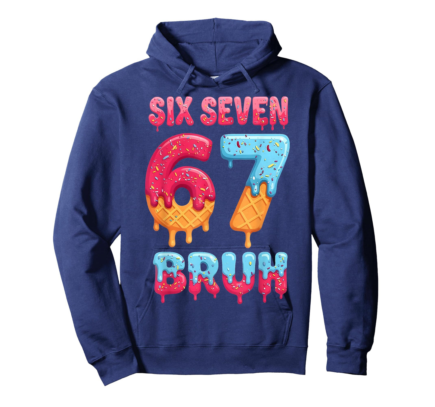 Six Seven Bruh 67 Ice Cream Drip Baseball for Men Women Kids T-Shirt