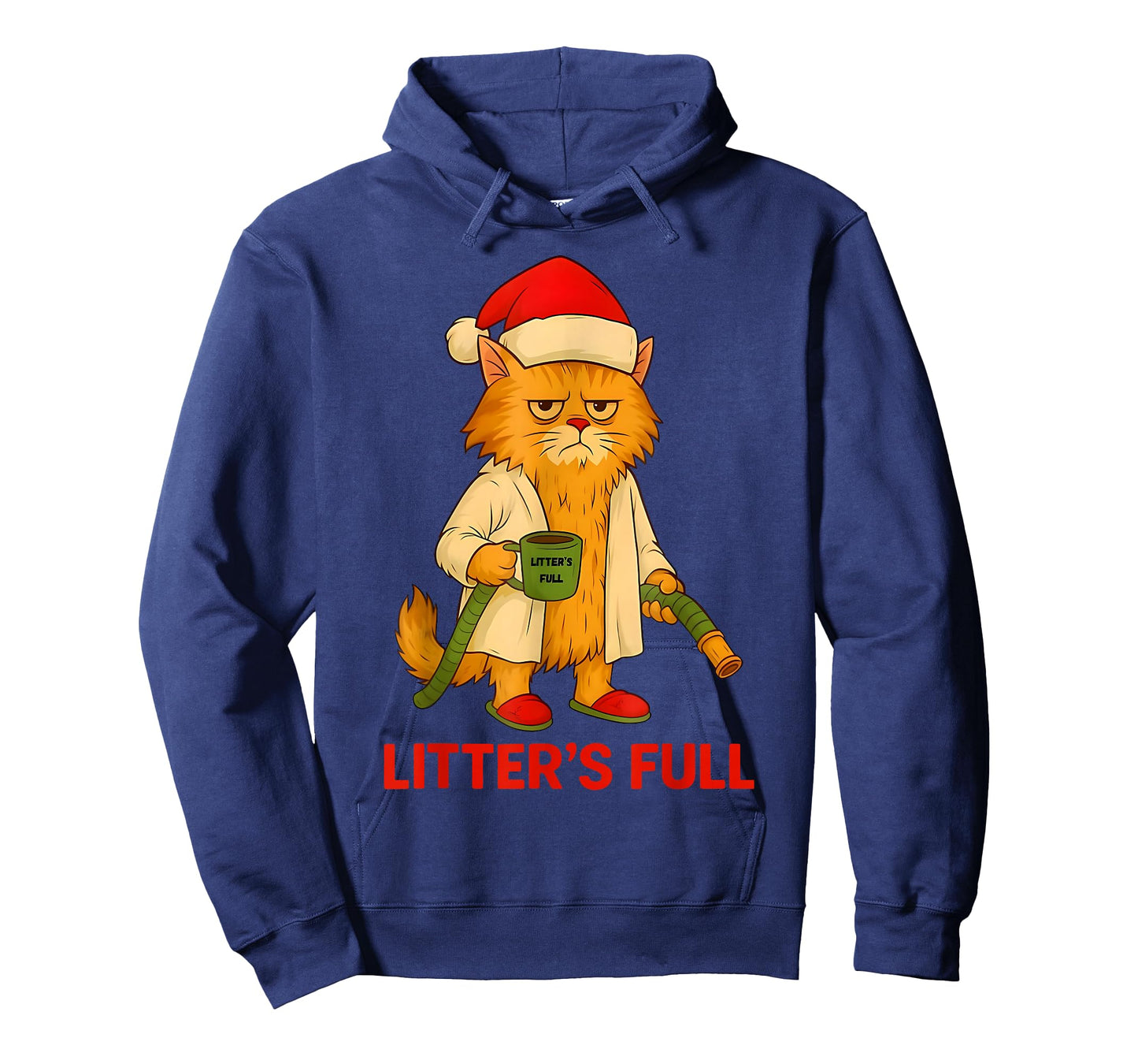 Litter’s Full Funny Christmas Cat Santa Claus Women Men T-Shirt