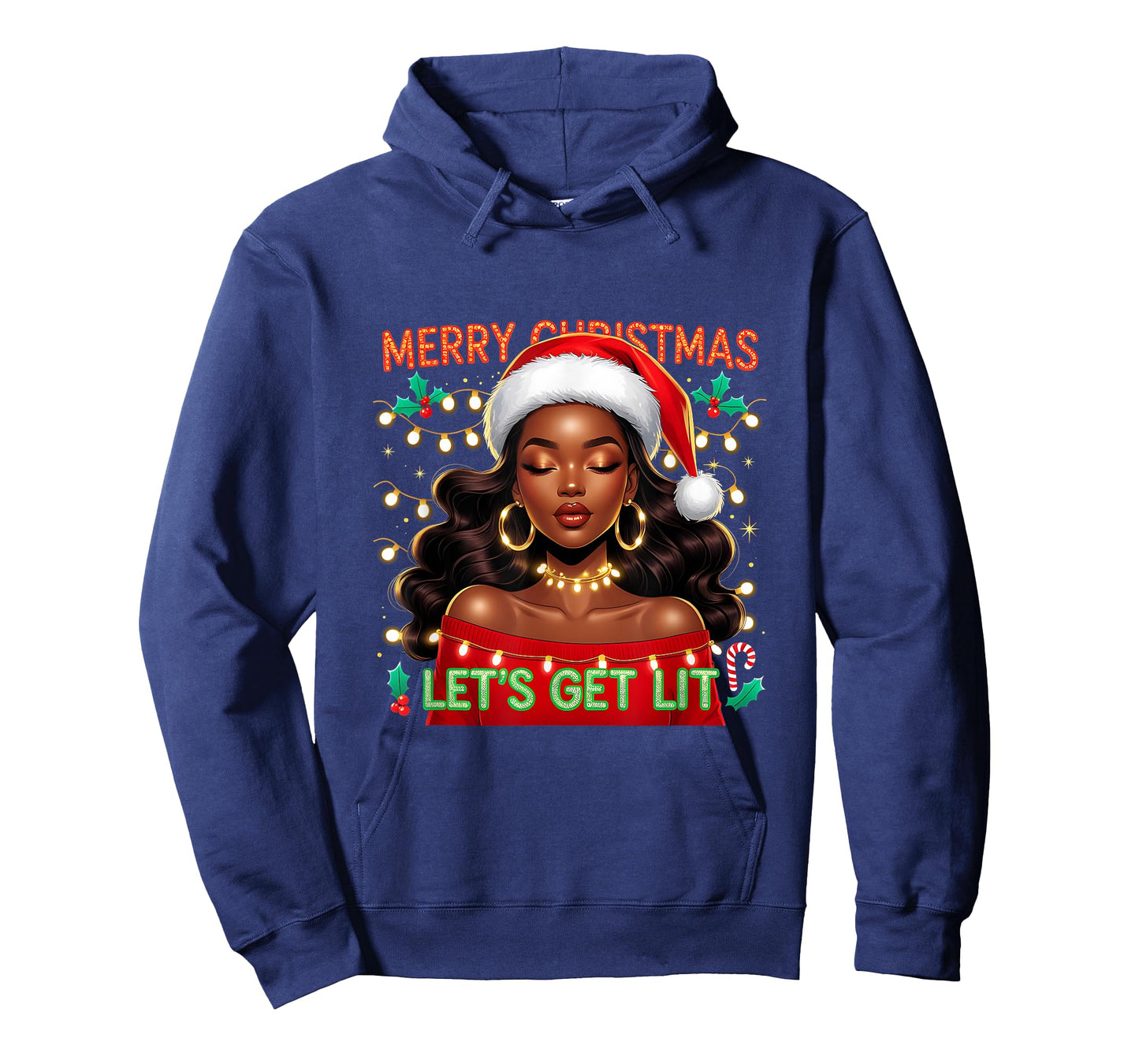 Christmas Sleigh Queen African American Melanin Afro T-Shirt