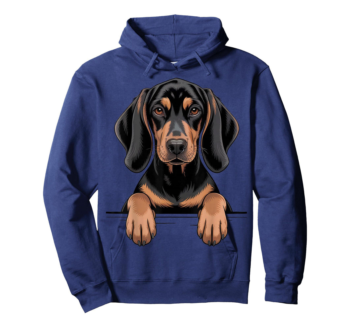 Black and Tan Coonhound Funny Peeking Pocket Puppy Dog Lover T-Shirt