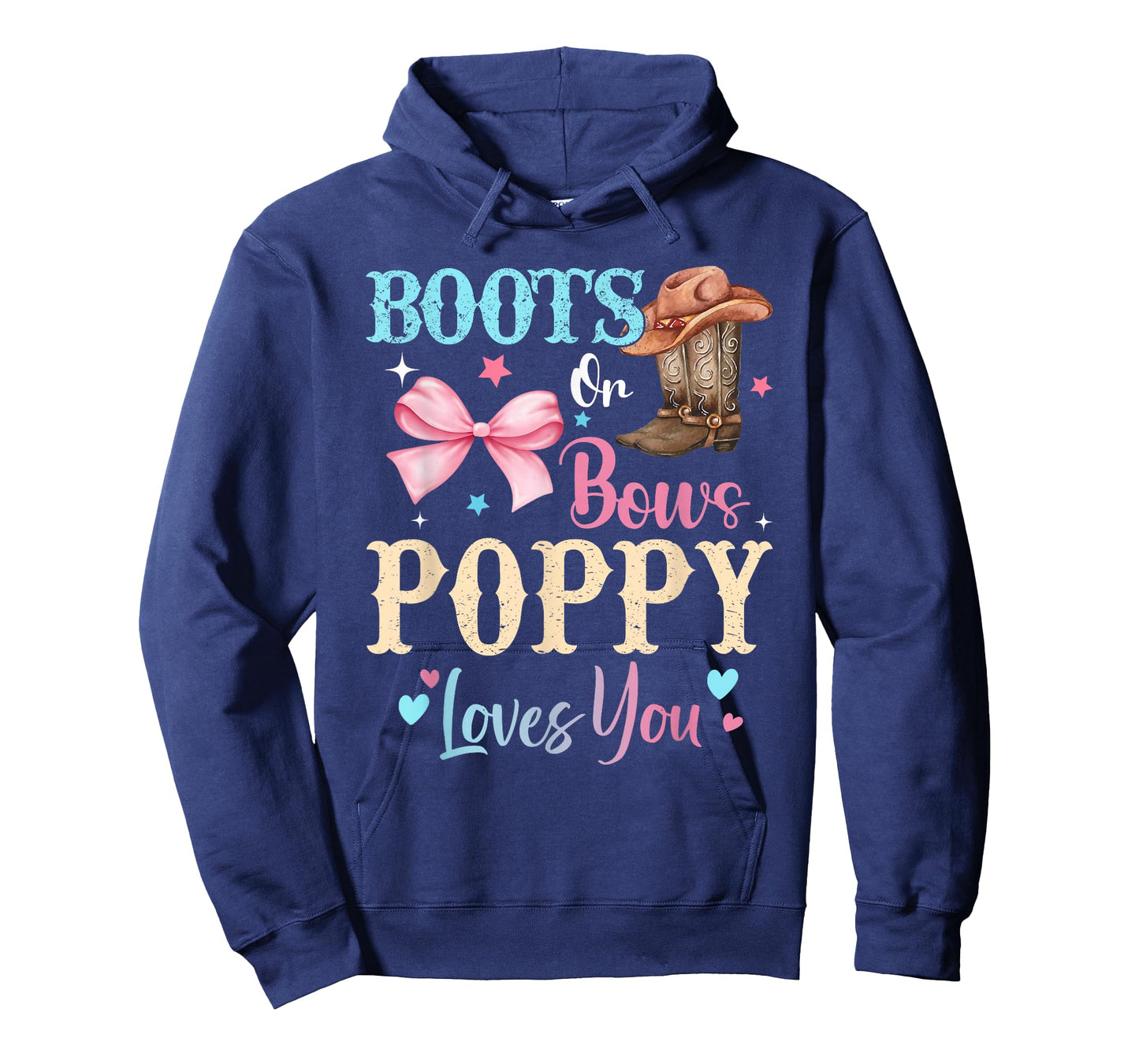 Boots or Bows Poppy Loves You Gender Reveal Family T-Shirt