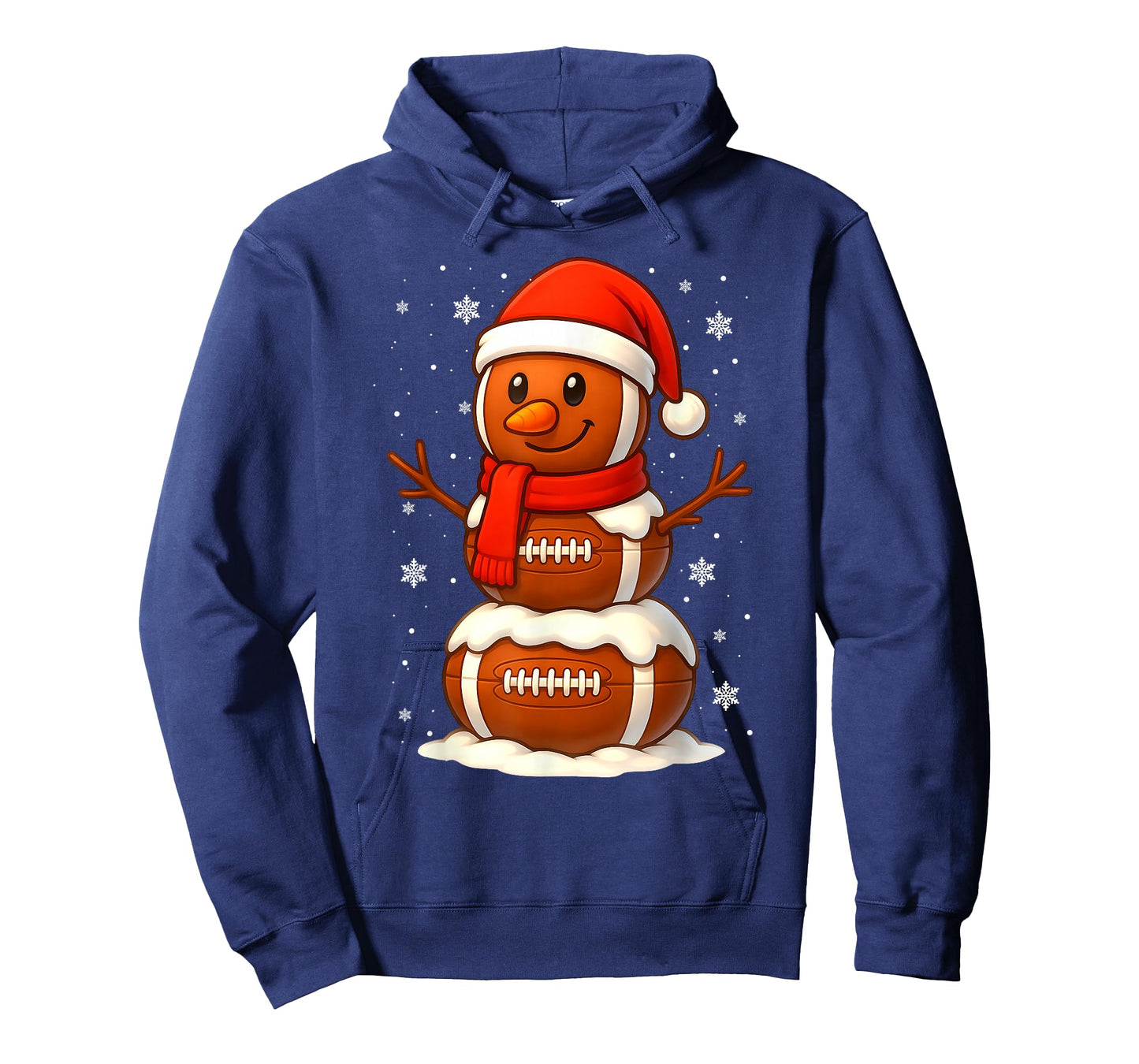 Merry Christmas Football Snowman Holiday Sports Xmas Pajamas T-Shirt