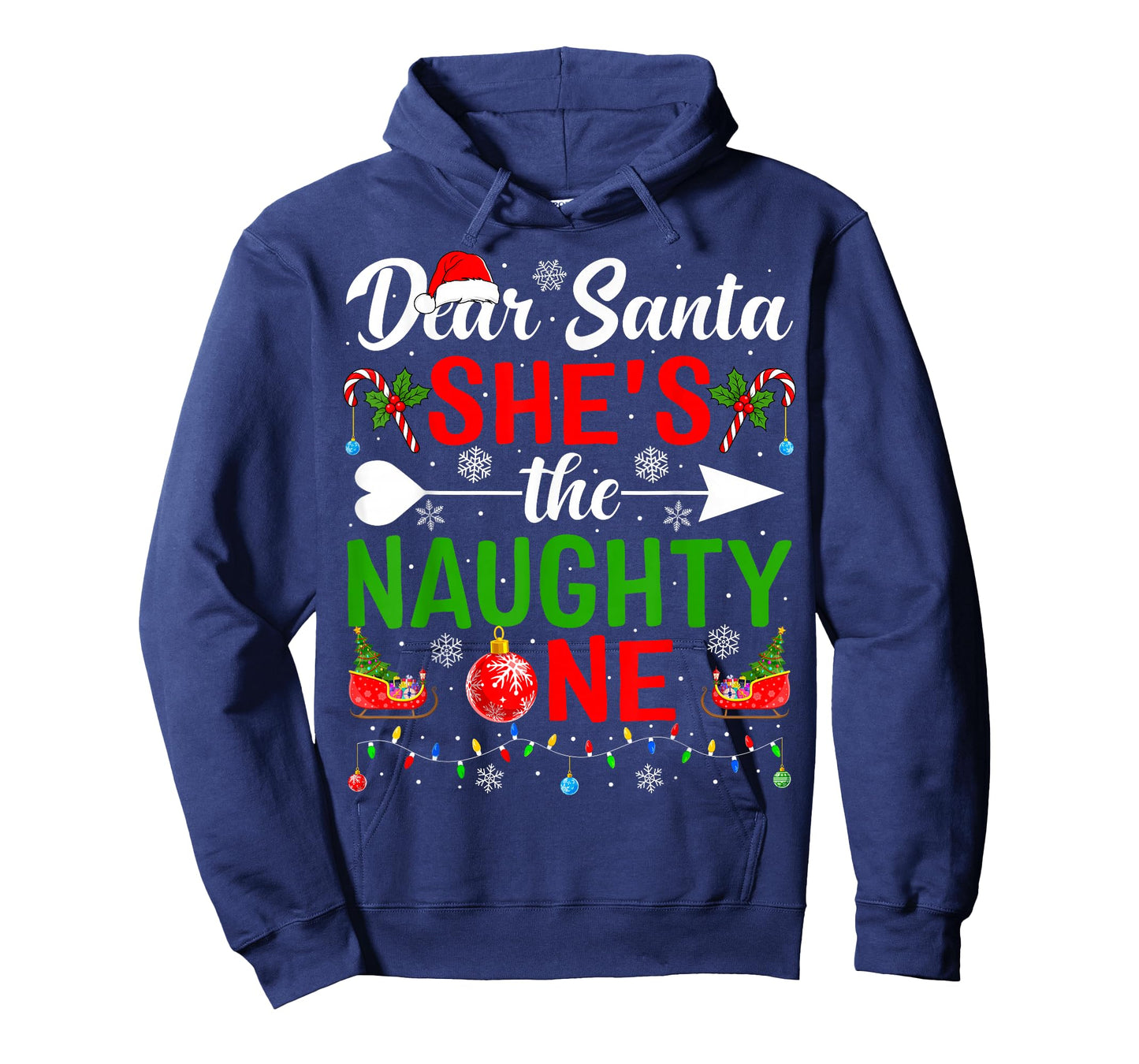 Dear Santa She's The Naughty One Couples Christmas Couple T-Shirt