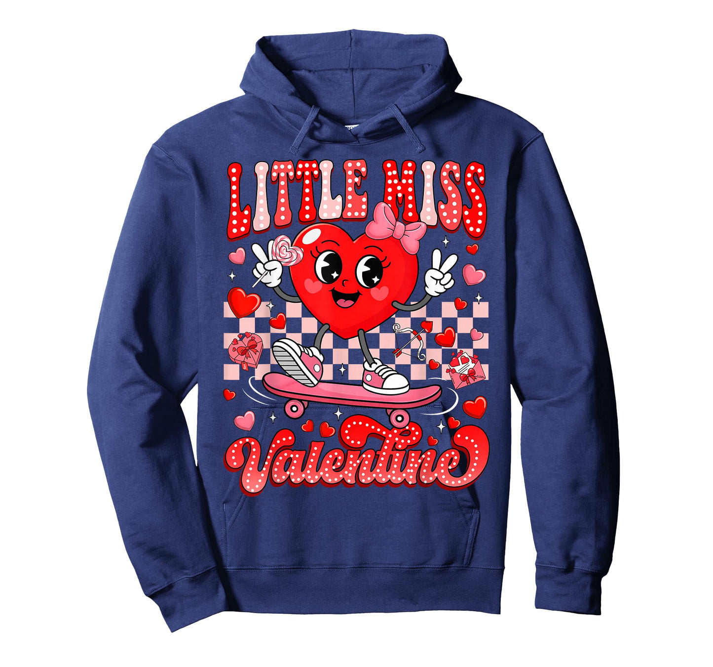 Groovy Little Miss Valentine Cute Candy Heart Women Girl Kid T-Shirt