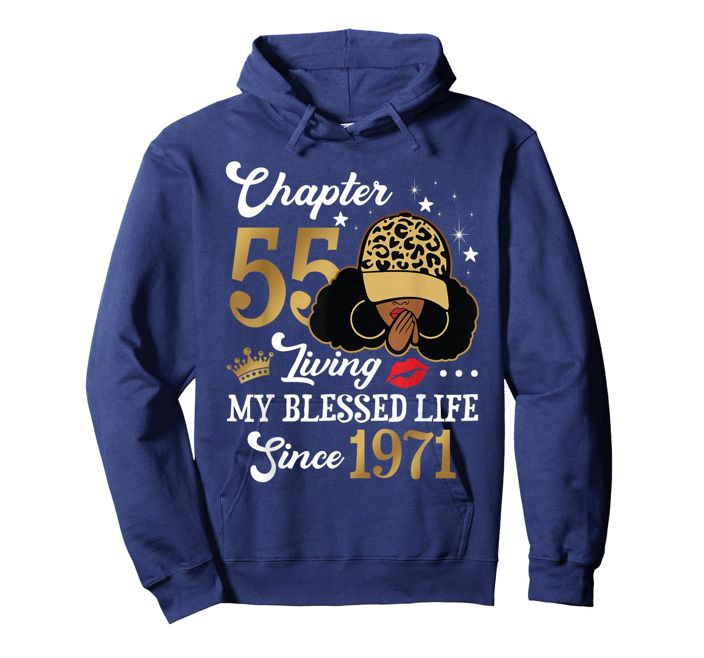 Chapter 55 Living My Blessed Life Since 1971 Afro Girl Gift T-Shirt