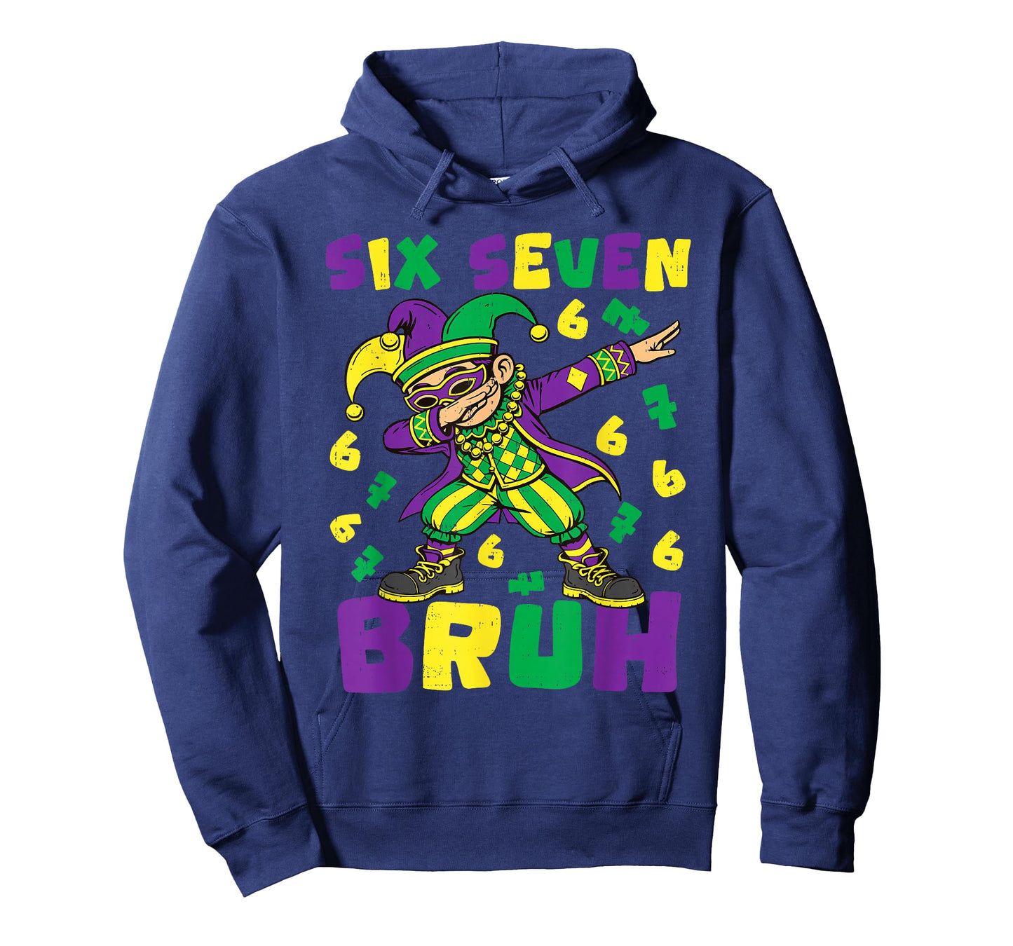 Mardi Gras Carnival Six Seven Bruh Dabbing 6 7 Meme Boys Kid T-Shirt