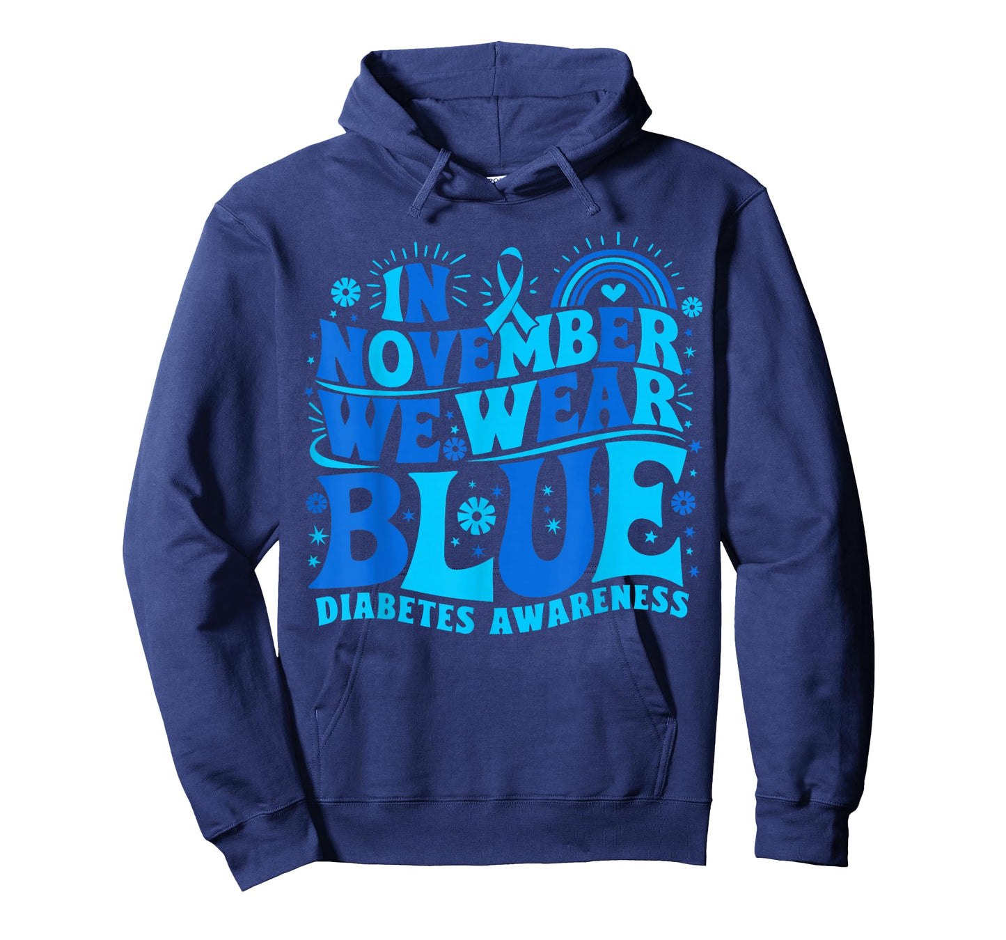 in November We Wear Blue Diabetes Awareness Ribbon T-Shirt