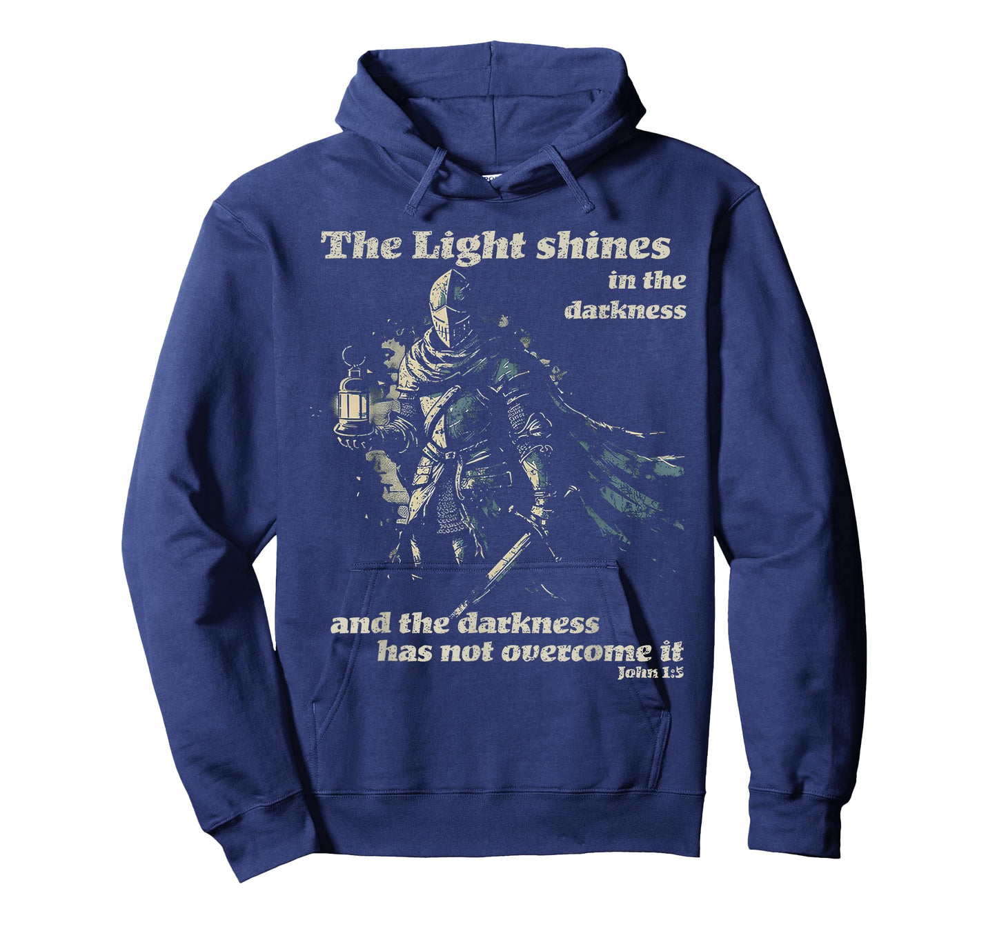 The Light Shines in The Darkness Gothic Knight Design T-Shirt