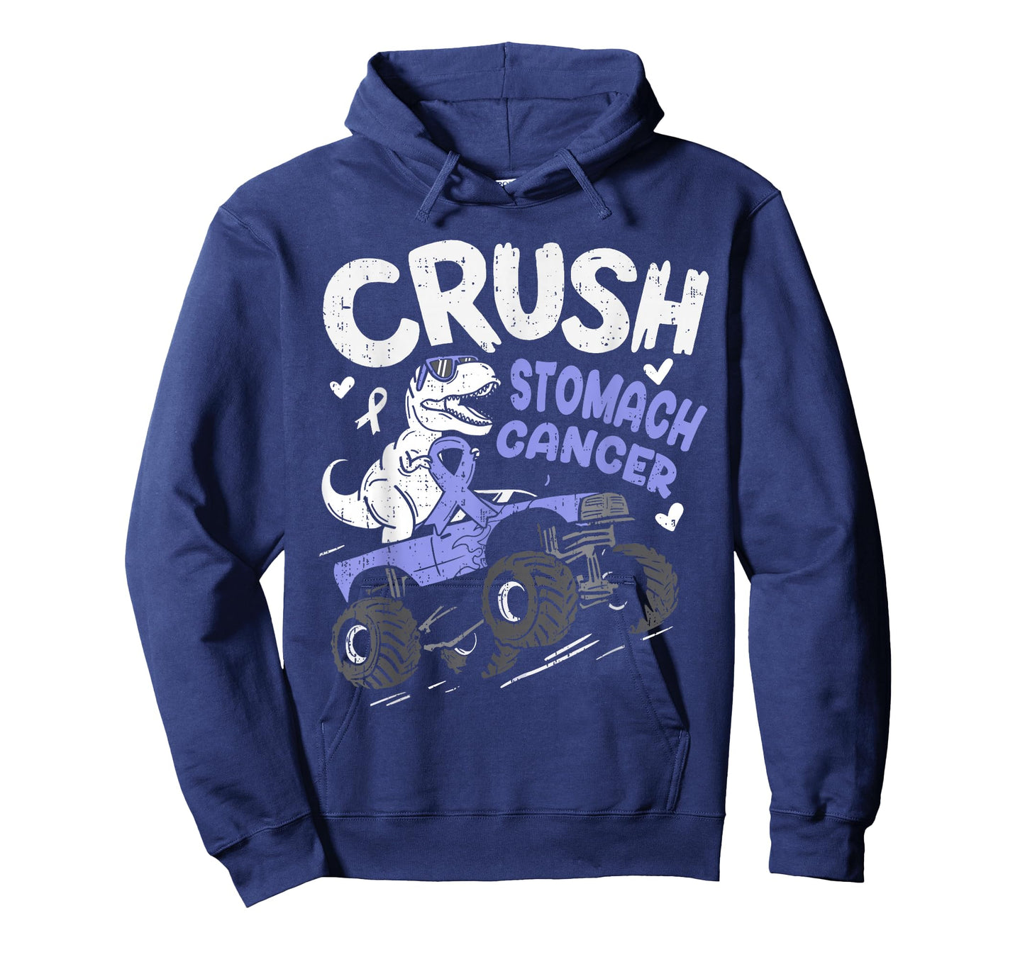 Crush Stomach Cancer Awareness Dino Ribbon Periwinkle Blue T-Shirt