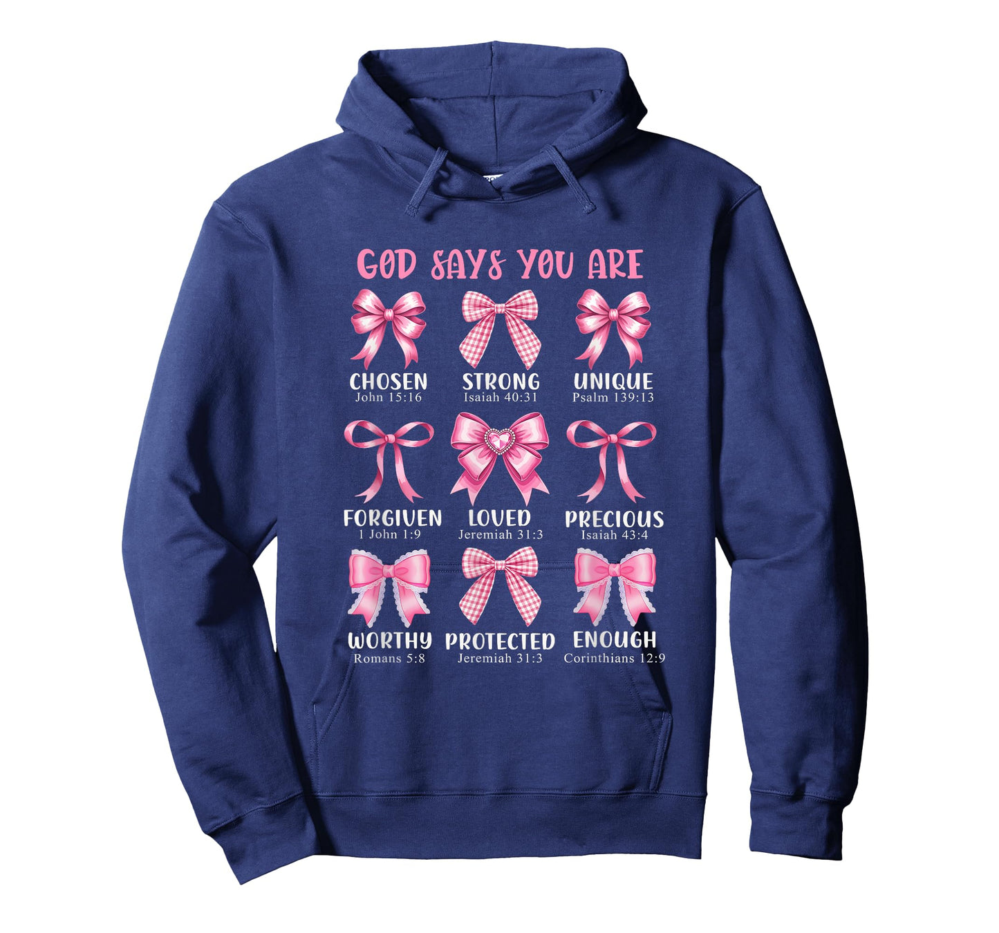 God Says You are Coquette Pink Bow Christian Bible Verses T-Shirt