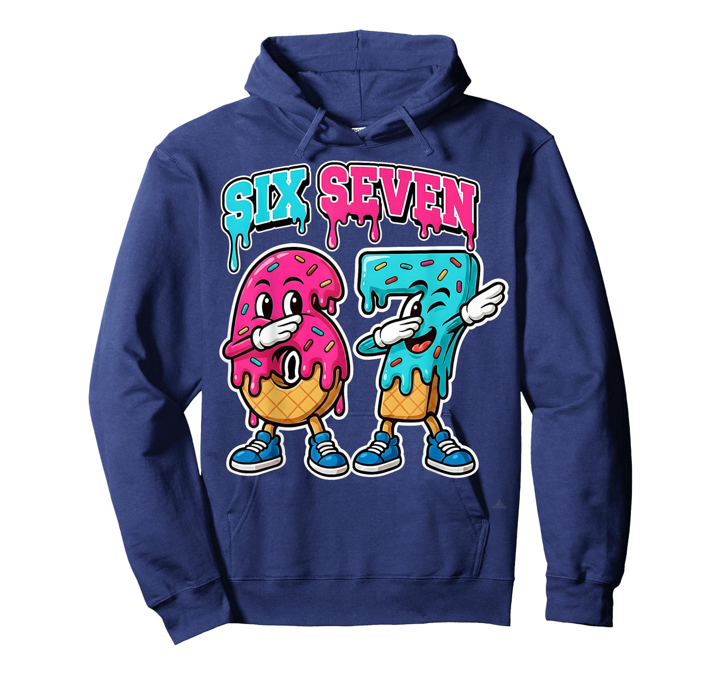 67 Ice Cream Drip Gen Alpha Slang Six Seven Meme 6 7 Number T-Shirt