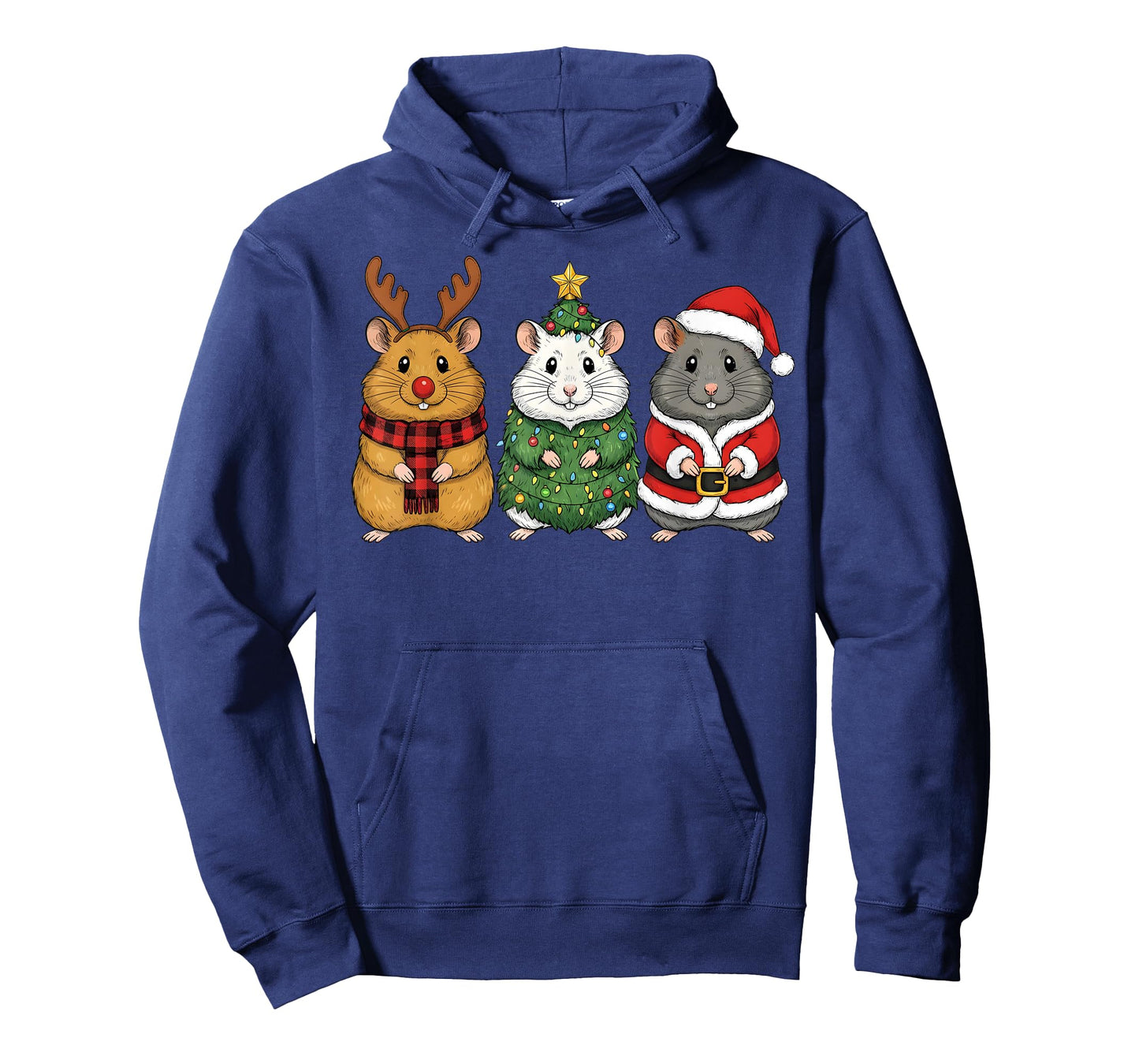 Retro Christmas Hamster Santa Reindeer T-Shirt