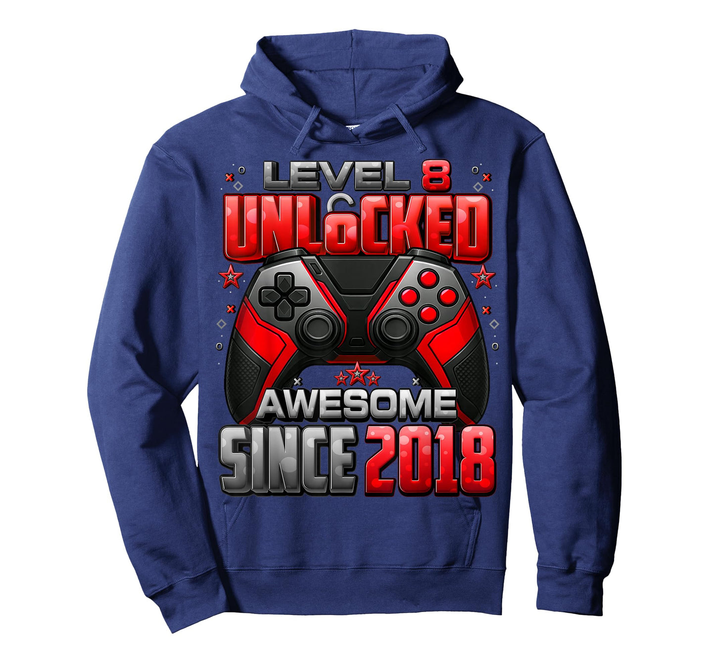 Level 8 Unlocked Awesome Since 2018 8th Birthday Gaming T-Shirt